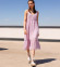Платье #КТ8003, белый, розовый - фото 1