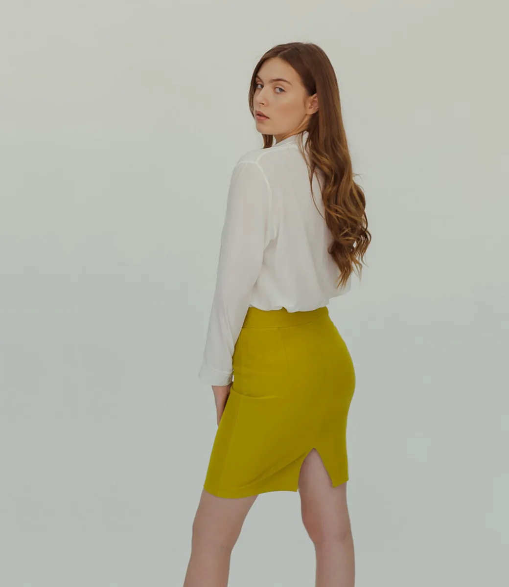 Юбка #000302, оливковый - фото 4