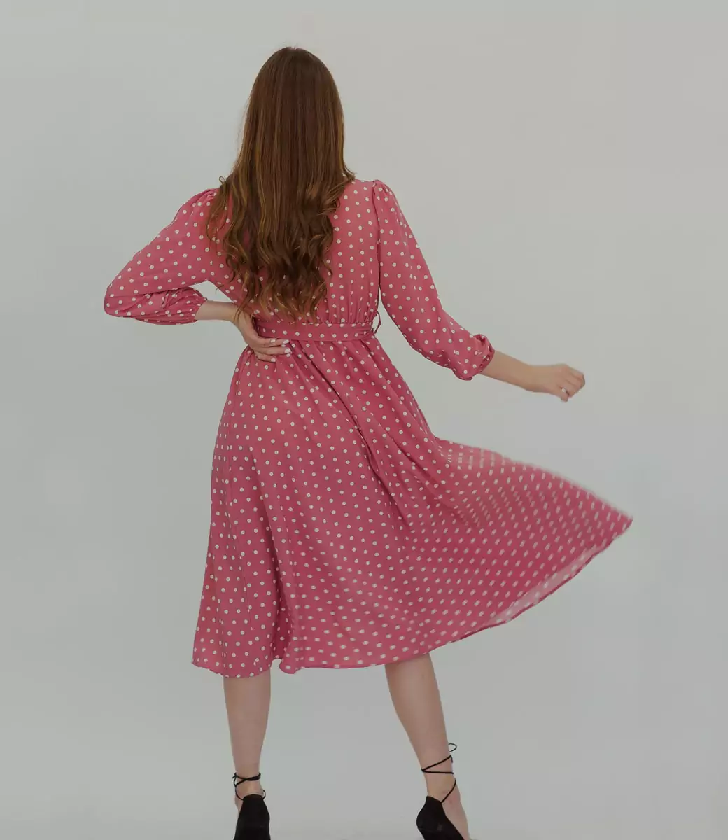 Платье #825, бледно-розовый - фото 3