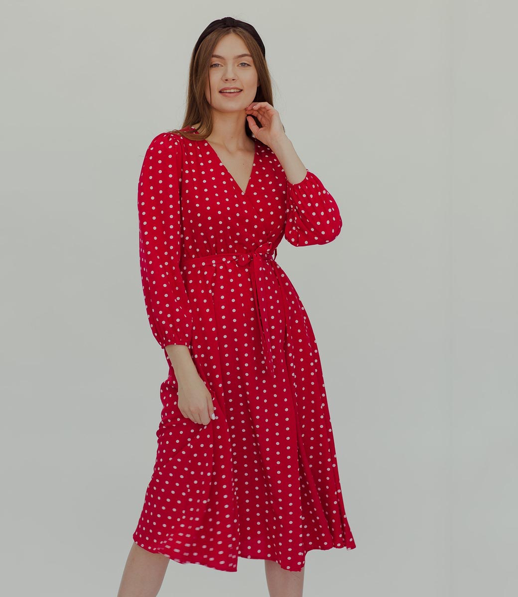 Платье #825, красный - фото 2