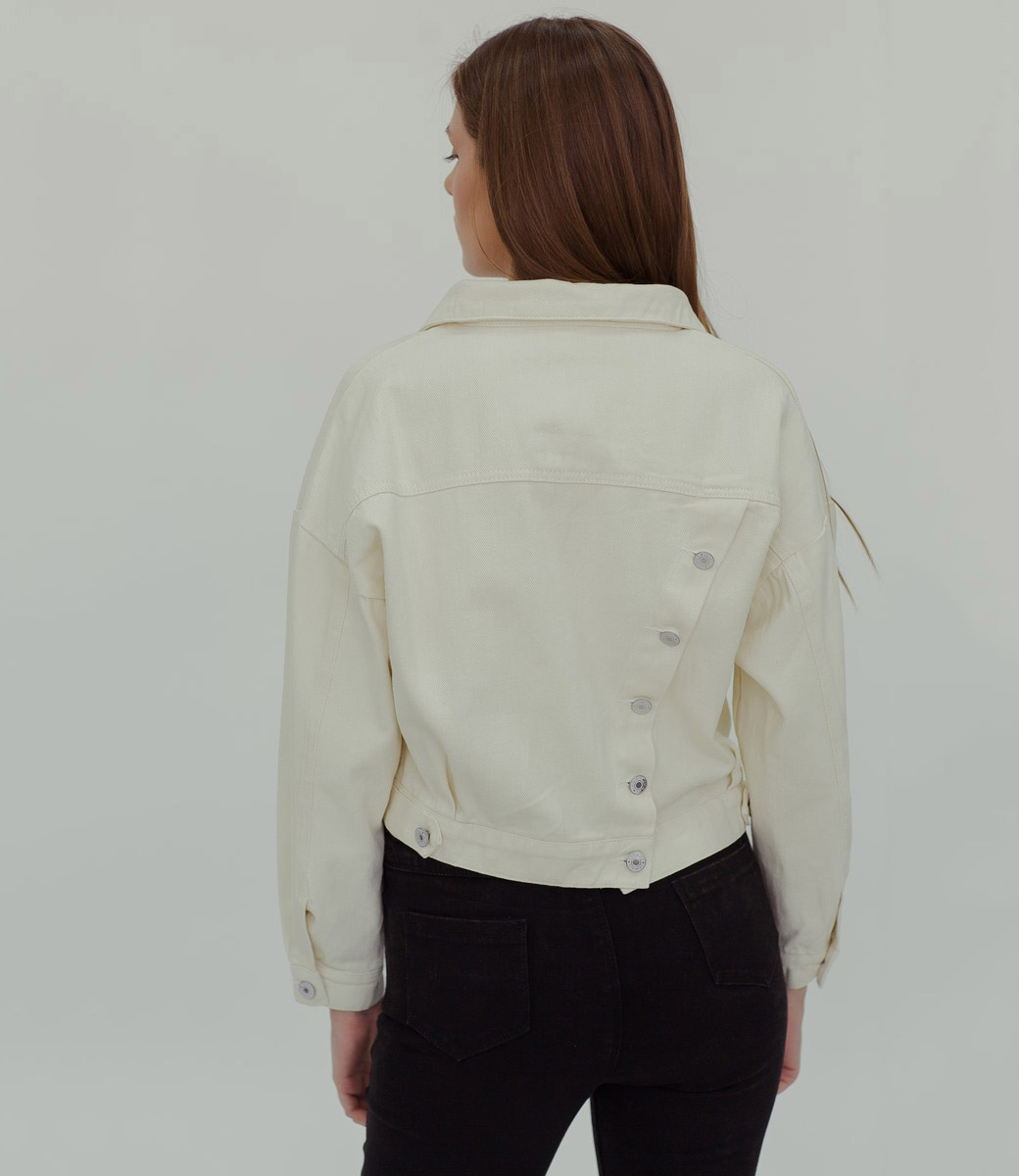 Джинсовая куртка #2025**, белый - фото 3