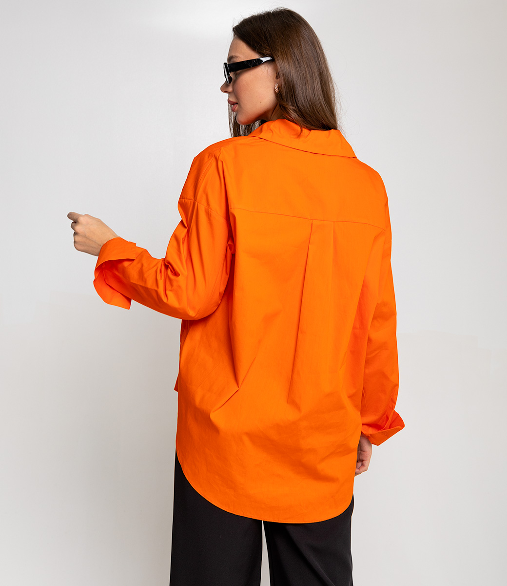Рубашка #БШ1501, оранжевый - фото 3