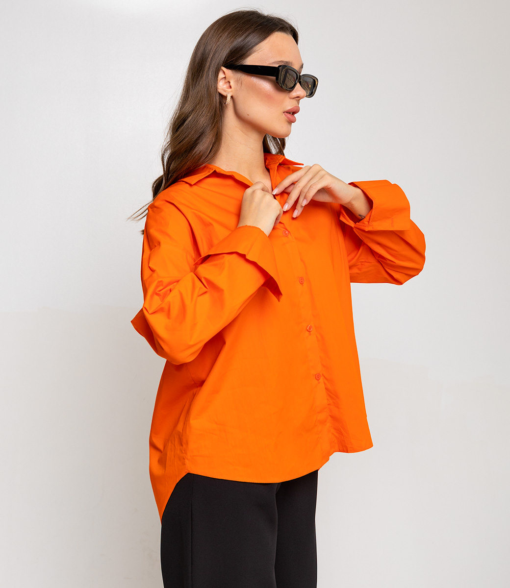 Рубашка #БШ1501, оранжевый - фото 4