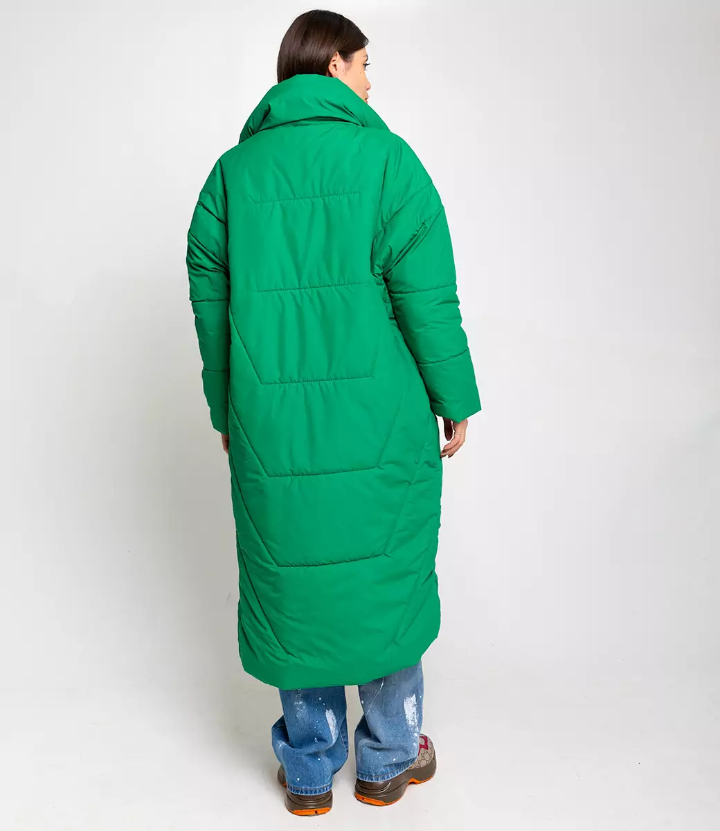 Пальто #БШ1290-1, зелёный - фото 3