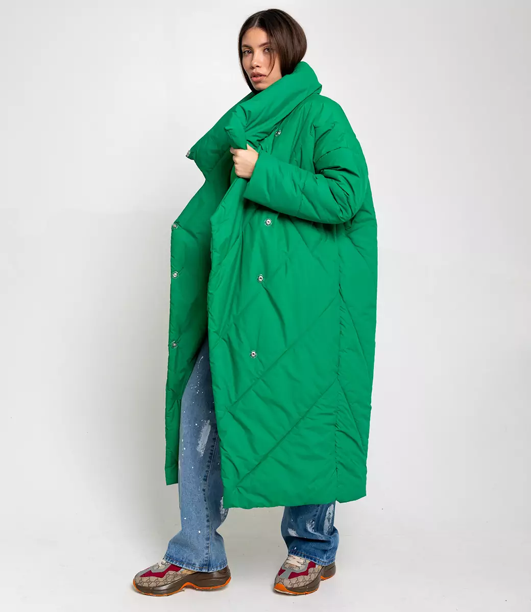 Пальто #БШ1290-1, зелёный - фото 4