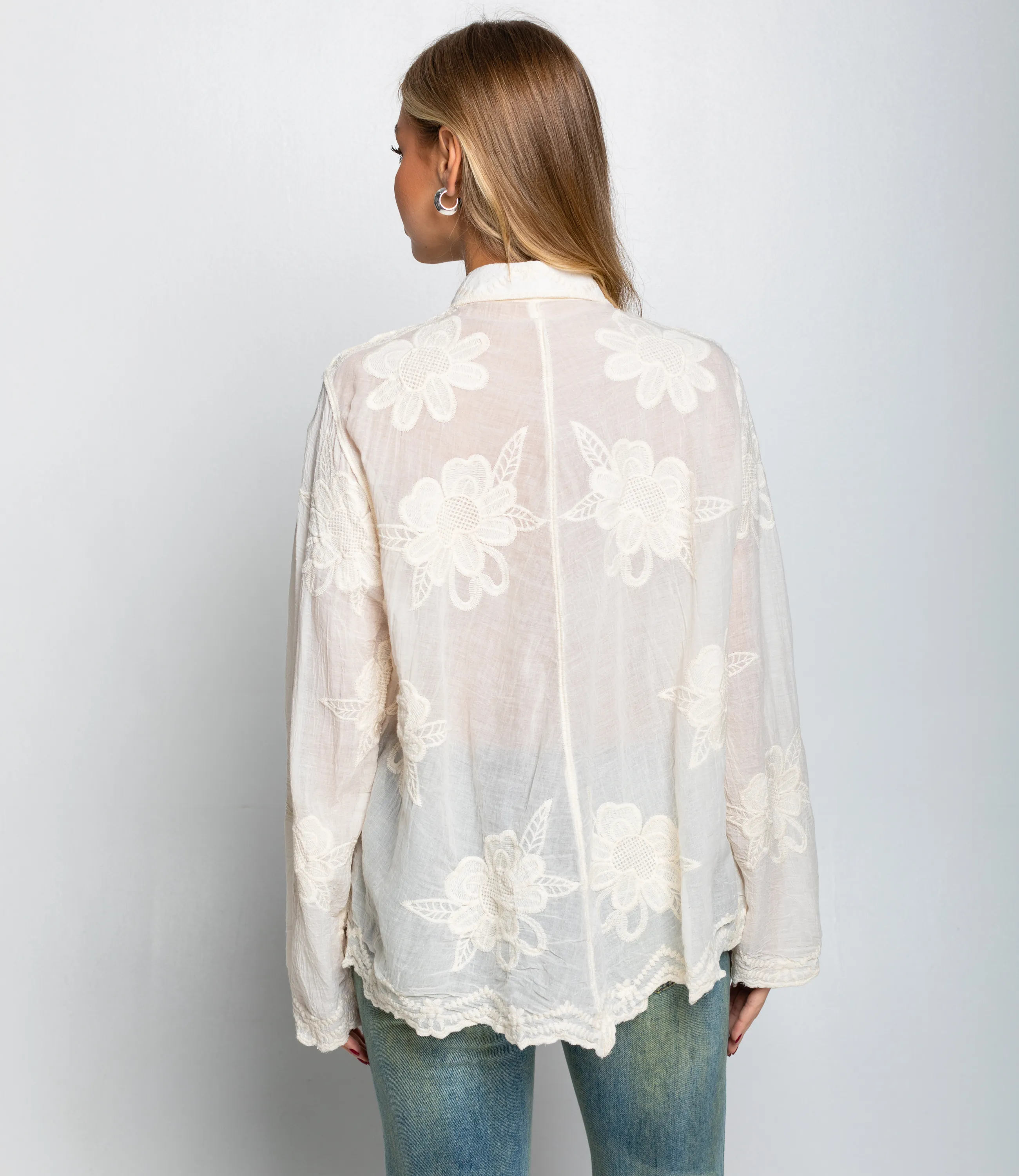 Блуза #КТ814, светло-бежевый - фото 3