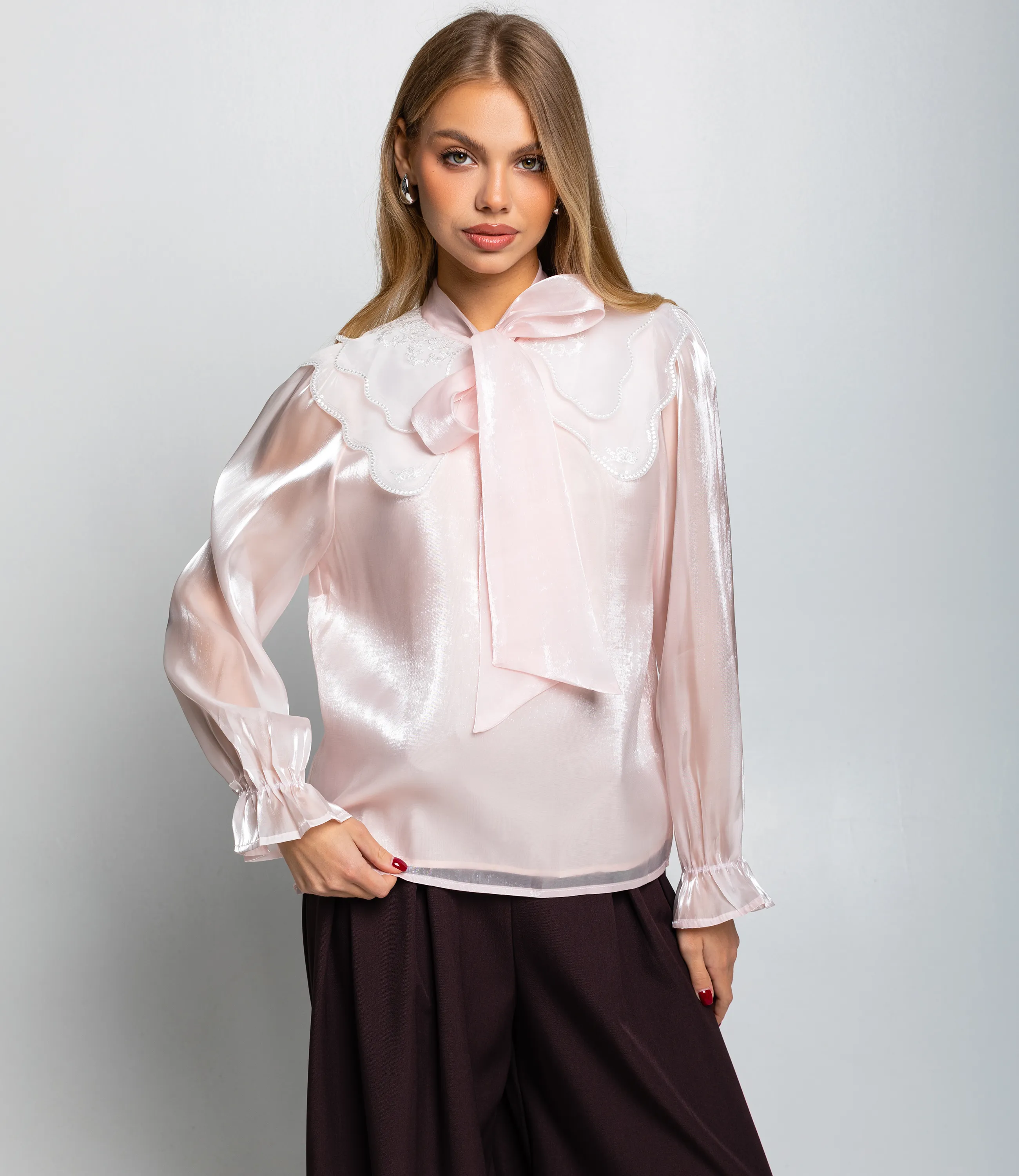 Блуза #КТ977 (2), пудровый - фото 1