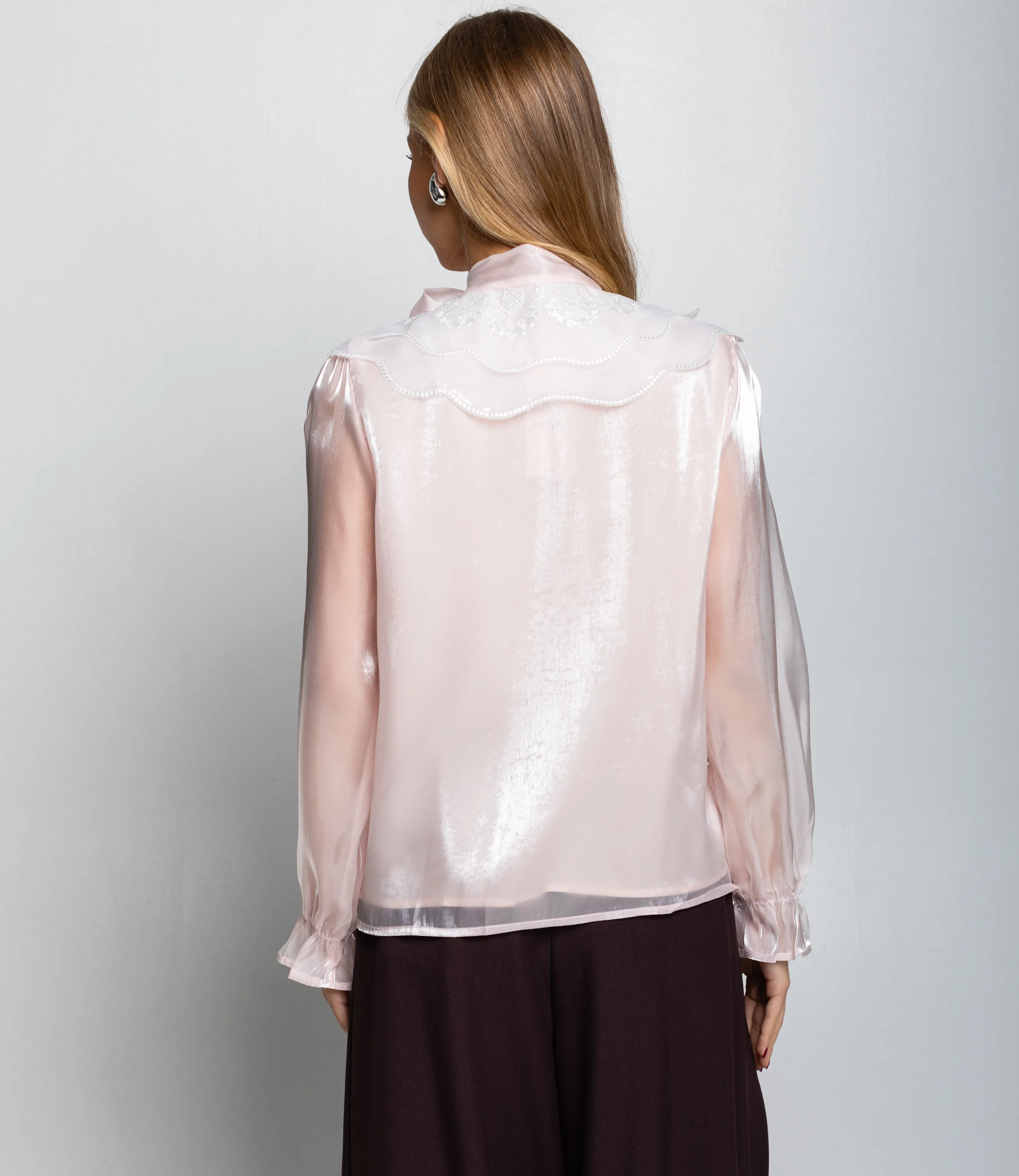 Блуза #КТ977 (2), пудровый - фото 3