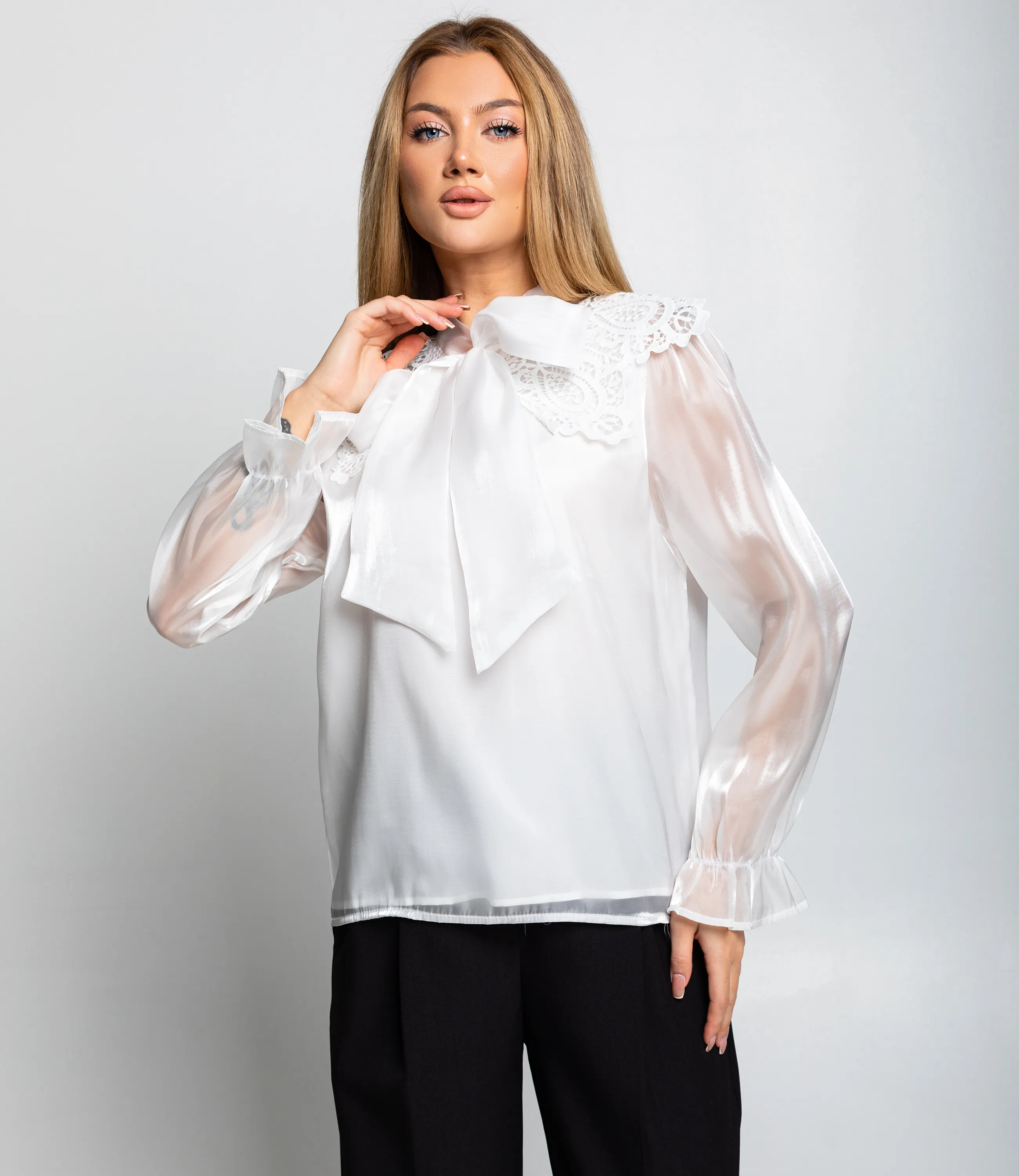 Блуза #КТ966 (1), белый - фото 1