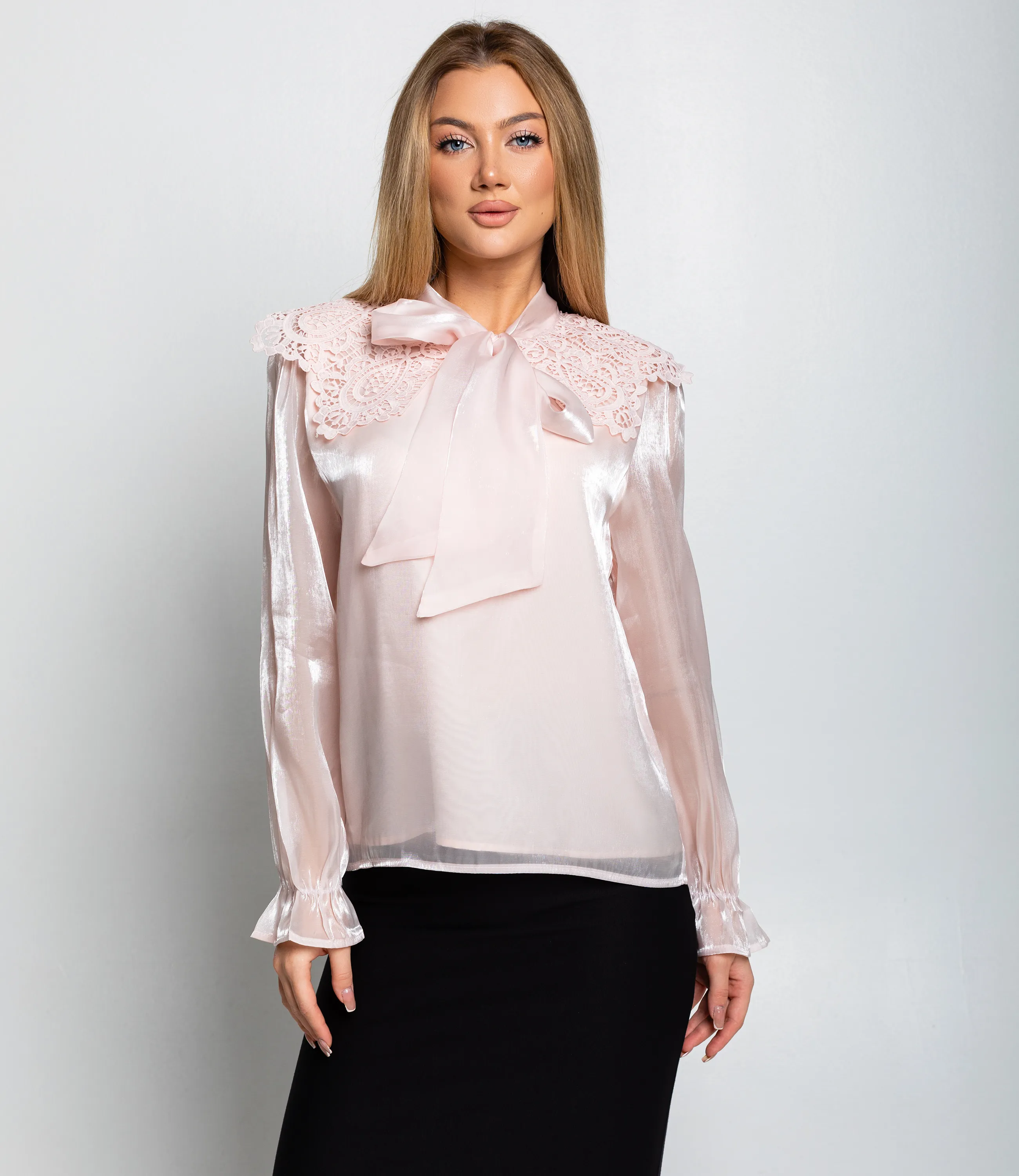Блуза #КТ966 (1), пудровый - фото 1