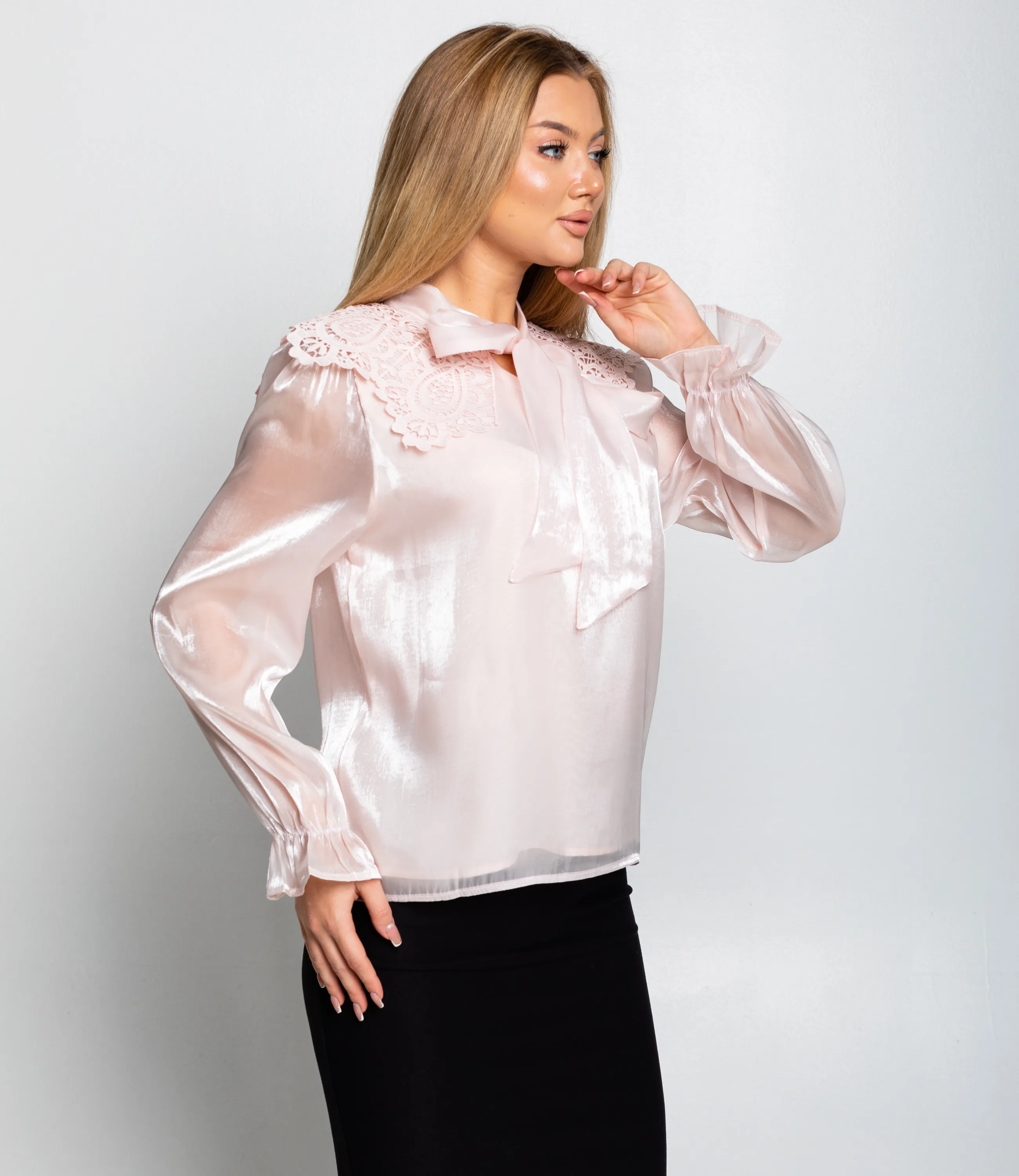 Блуза #КТ966 (1), пудровый - фото 2