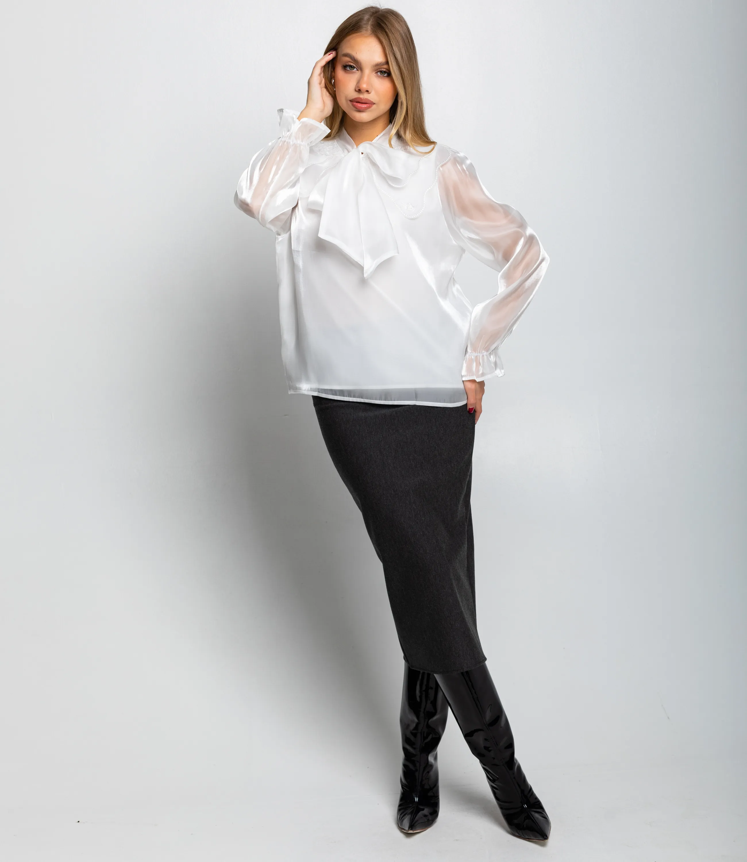 Блуза #КТ977 (2), белый - фото 4