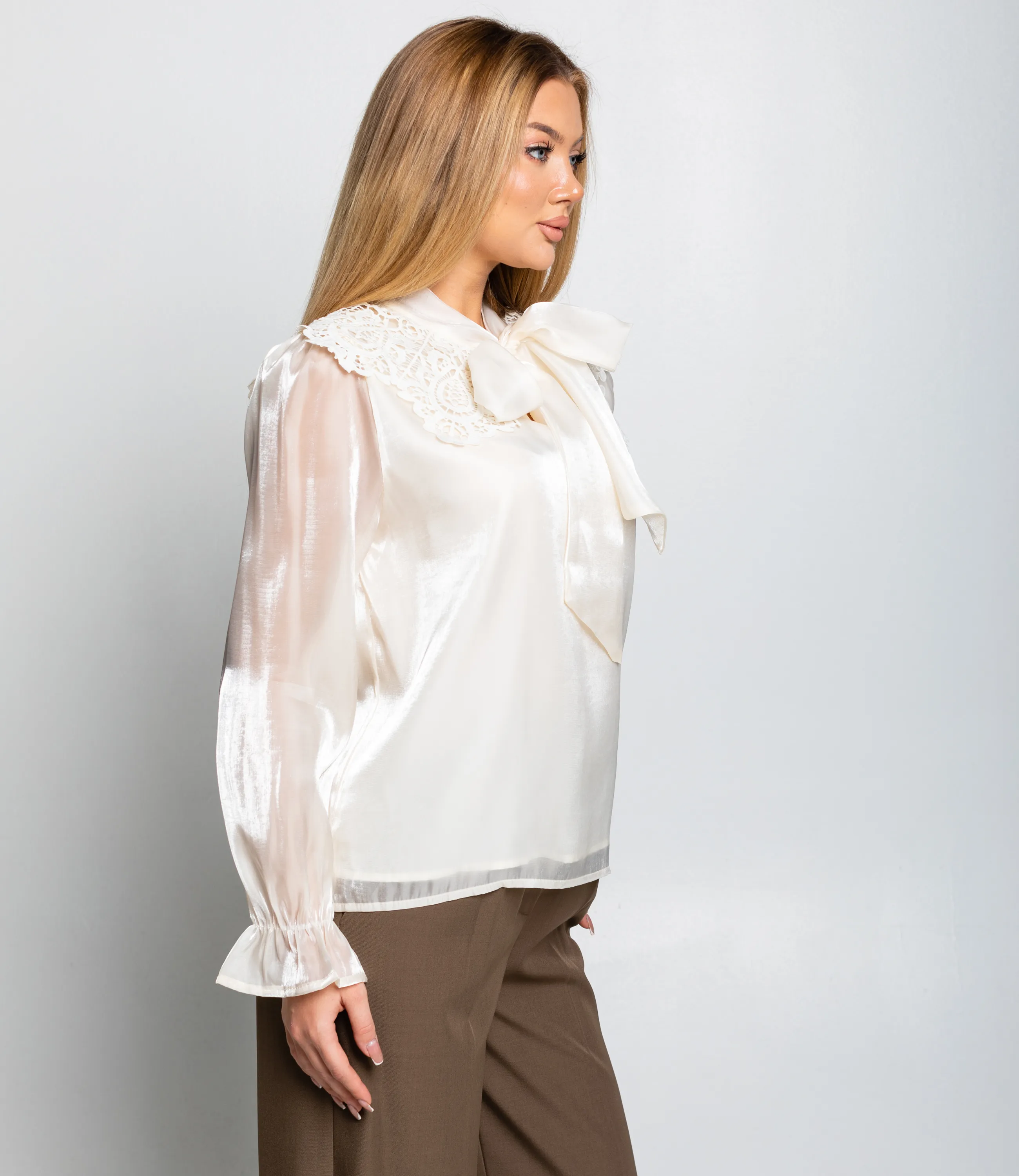 Блуза #КТ966 (1), кремовый - фото 2