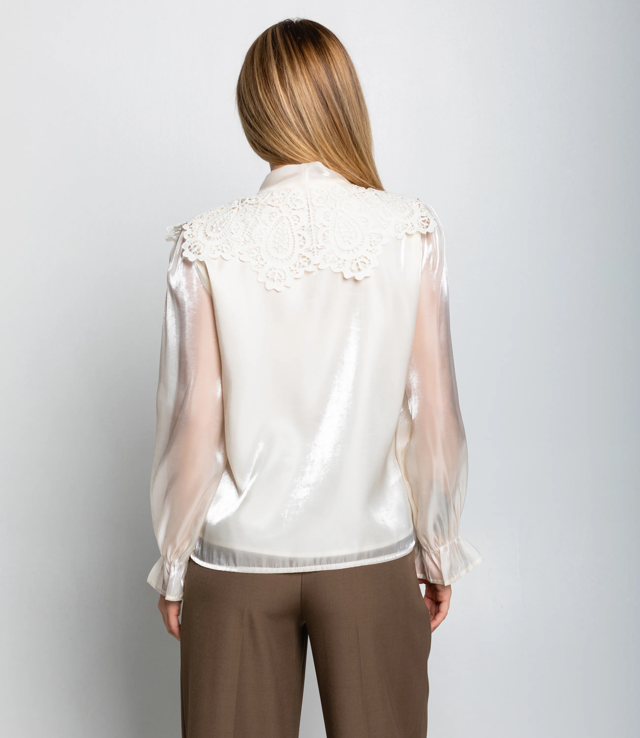 Блуза #КТ966 (1), кремовый - фото 3