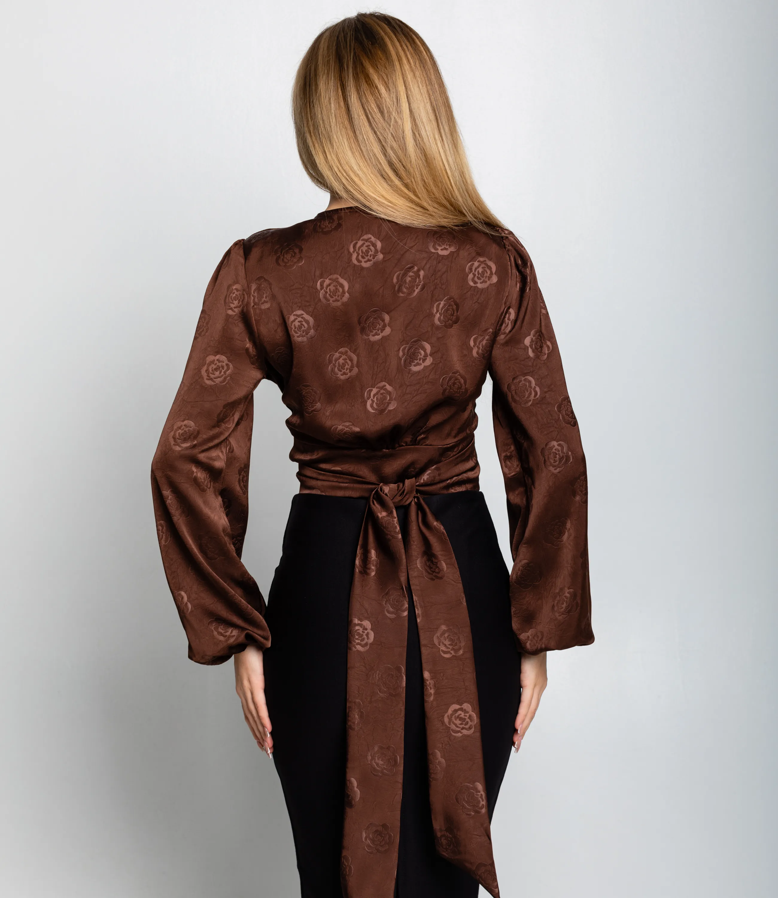Блуза #КТ5138, шоколадный - фото 3