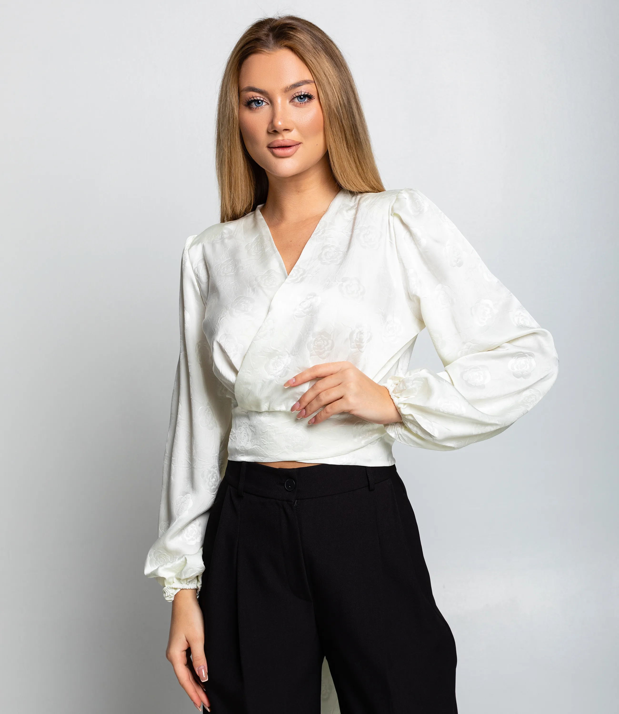 Блуза #КТ5138, молочный - фото 1