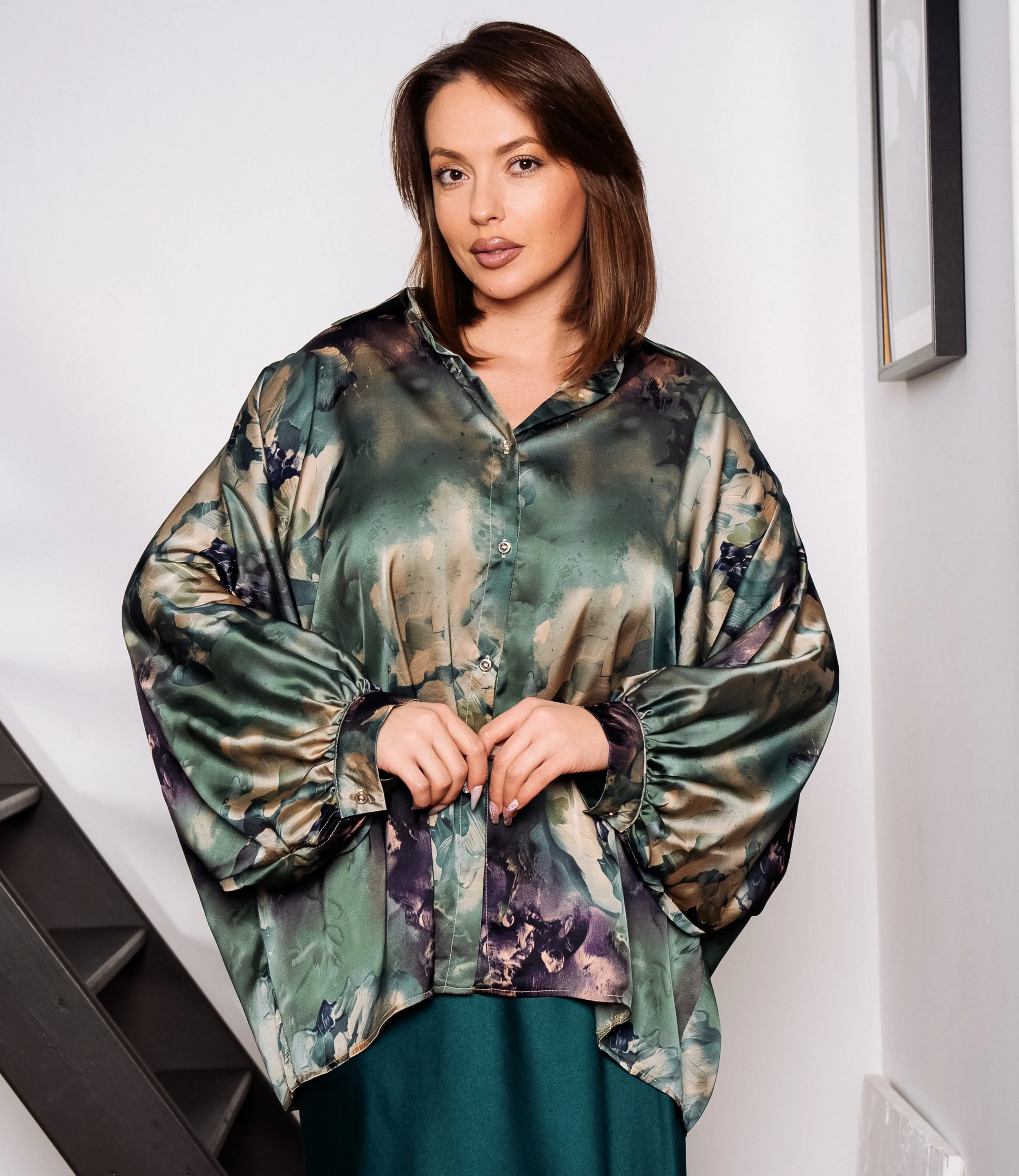 Блуза #КТ1936 (2)-4, зелёный - фото 1