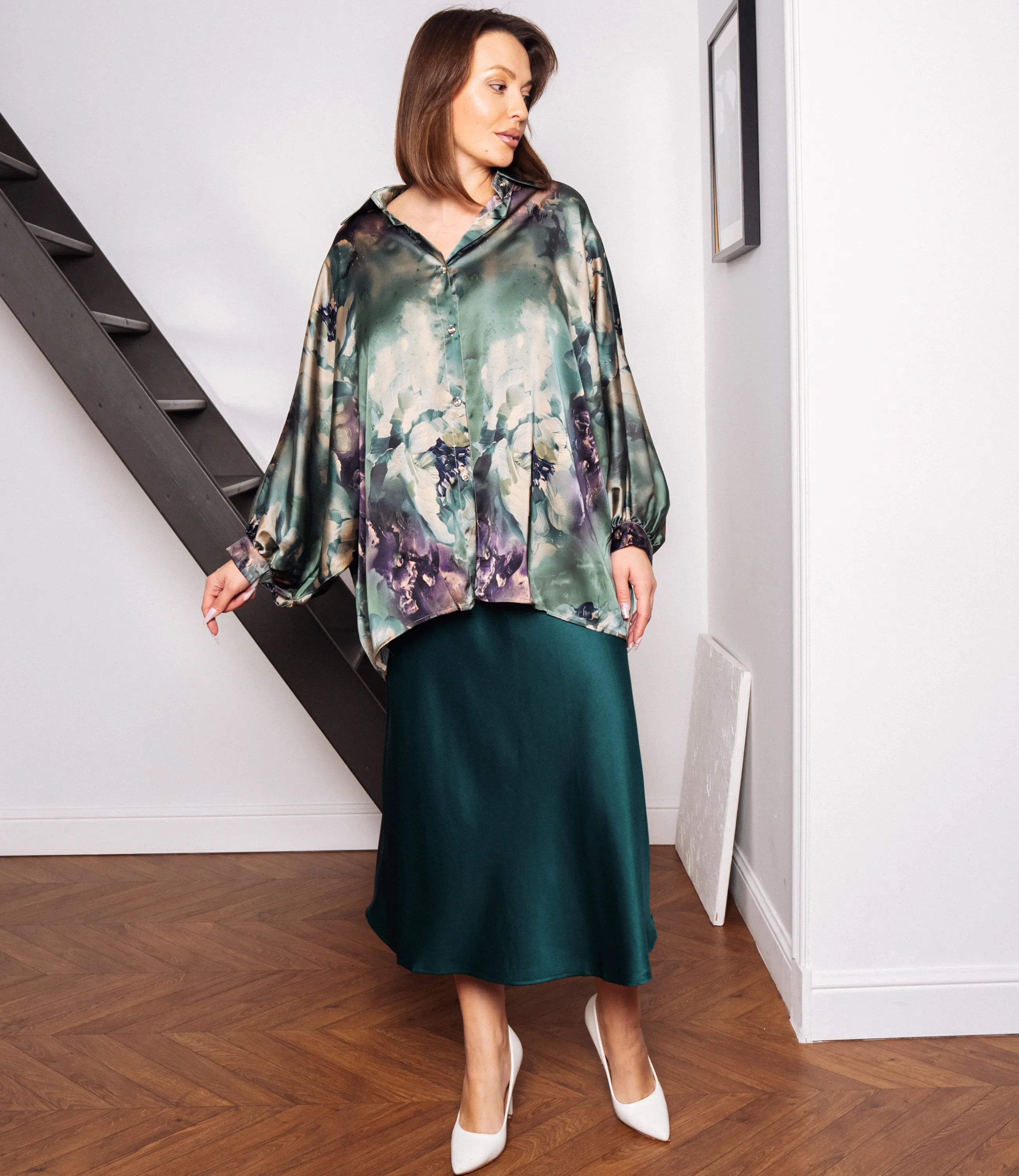 Блуза #КТ1936 (2)-4, зелёный - фото 4