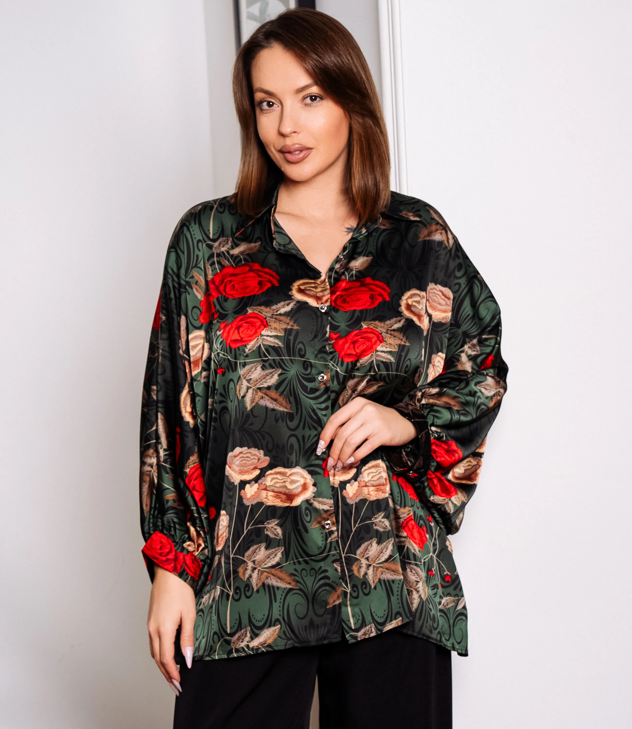 Блуза #КТ1936 (2)-8, зелёный - фото 1