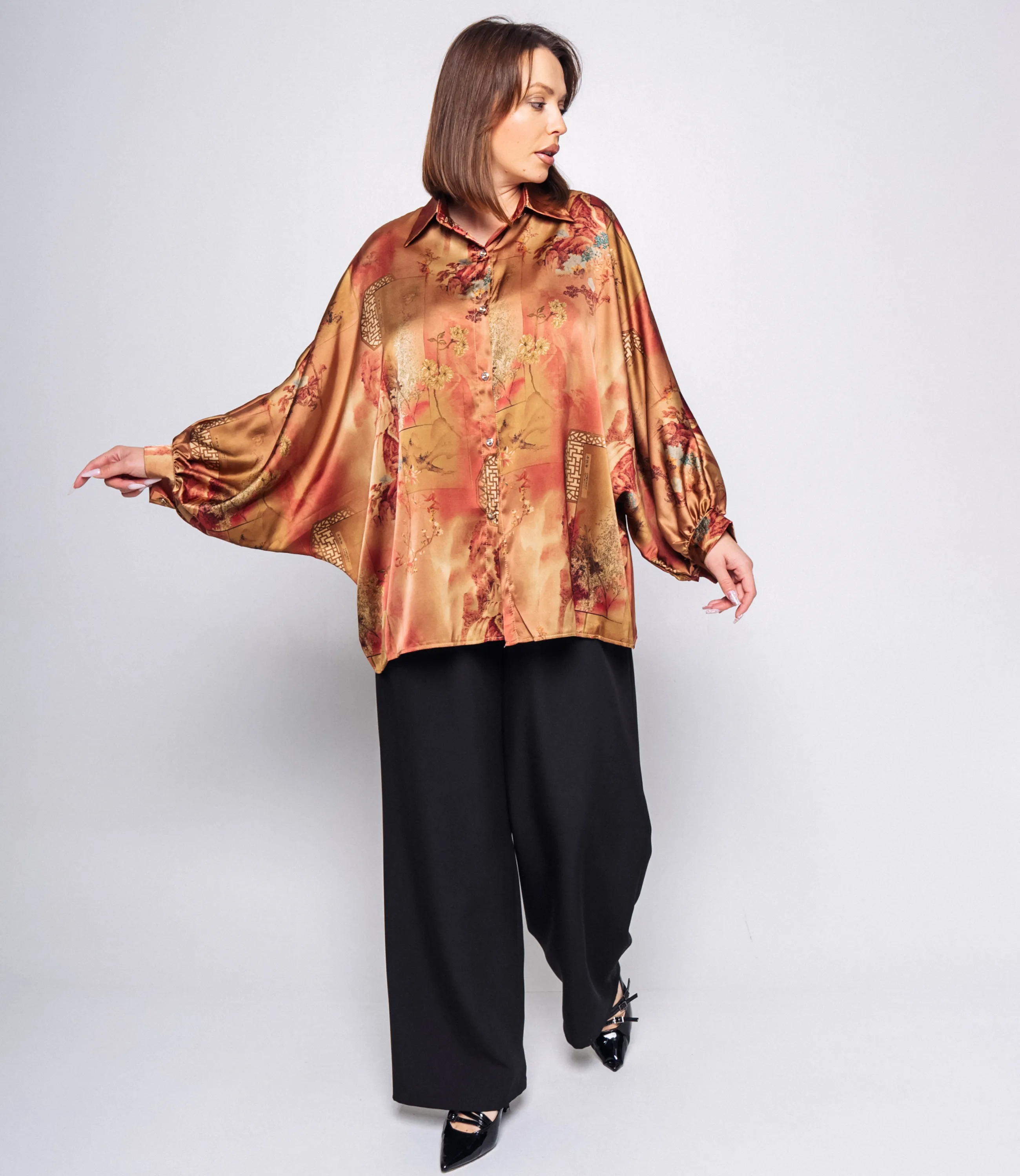 Блуза #КТ1936 (2)-2, тёмно-бежевый - фото 4