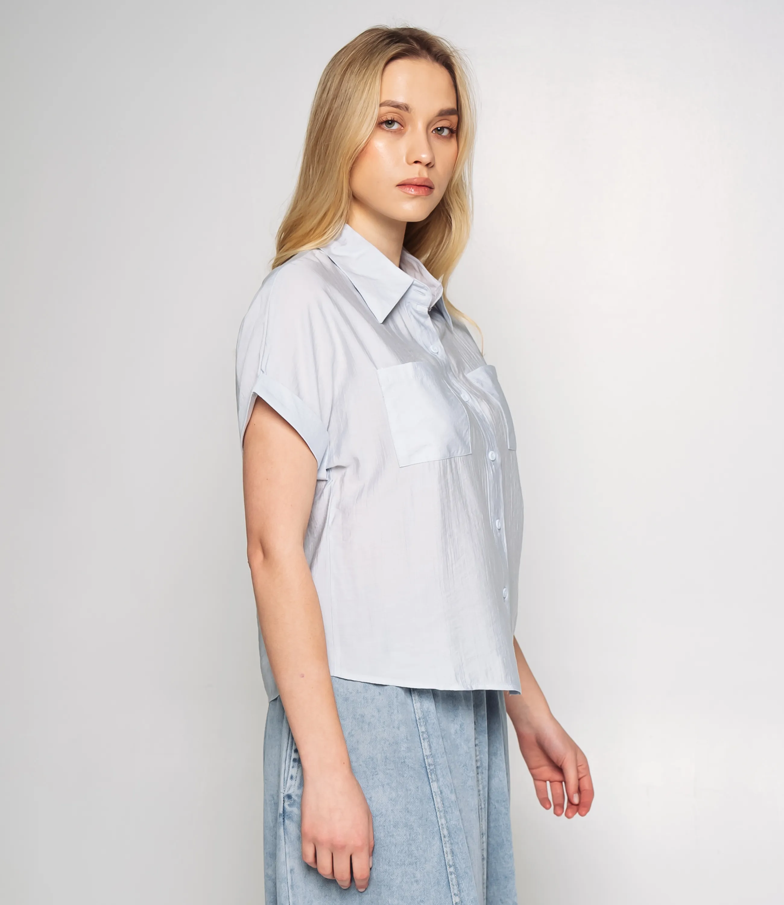 Рубашка #КТ807 (5), серо-голубой - фото 2