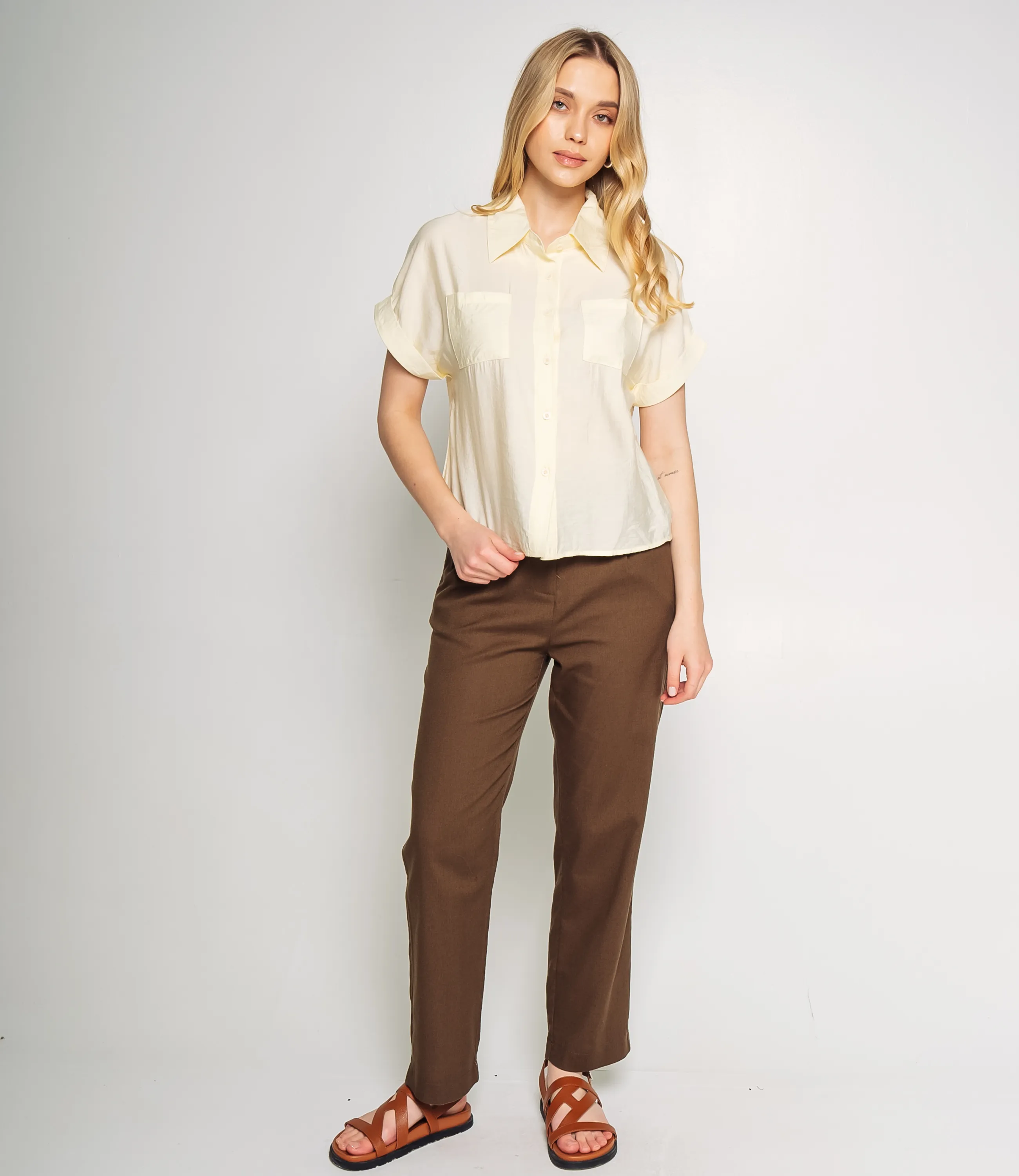 Рубашка #КТ807 (5), светло-жёлтый - фото 4