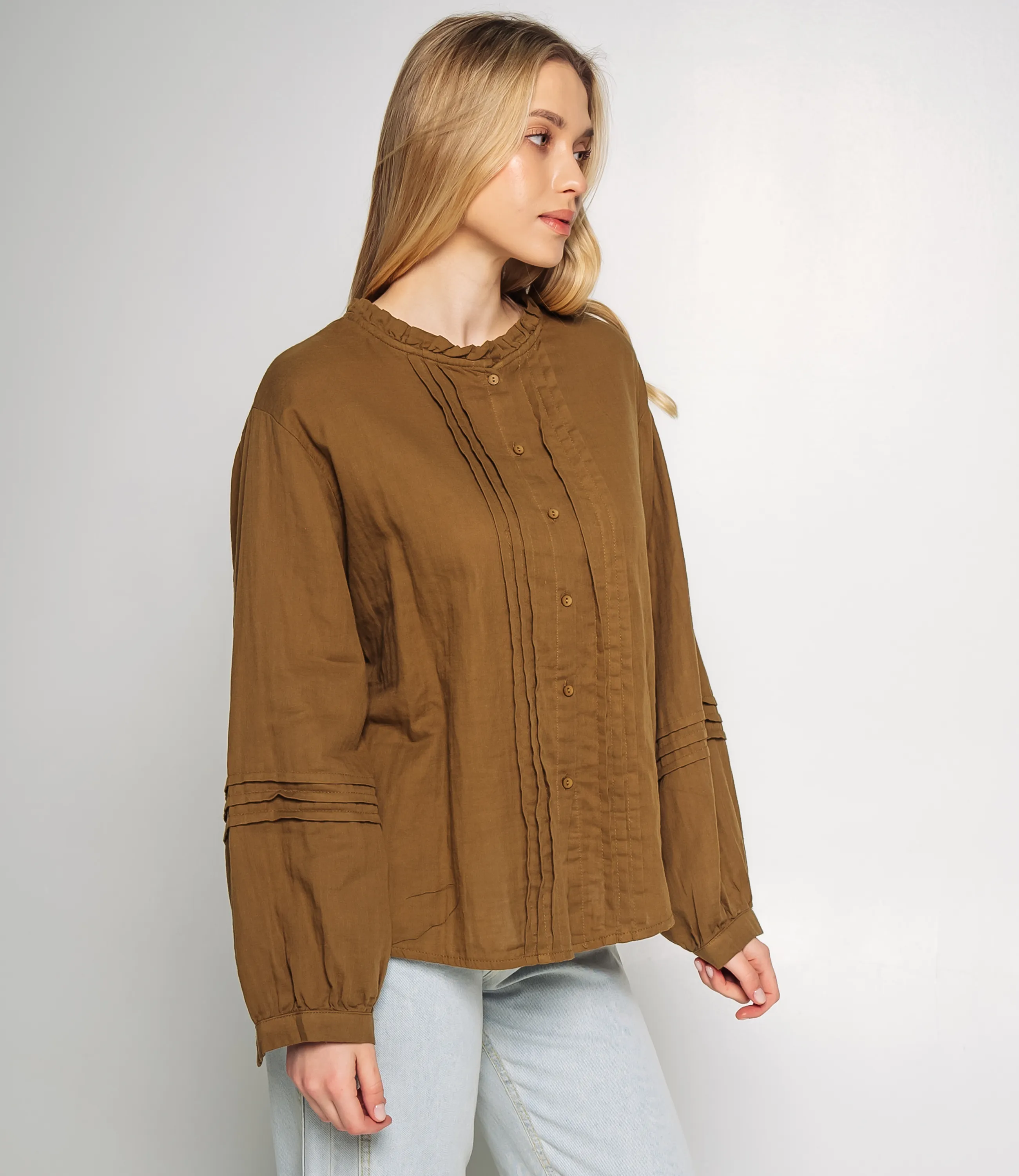 Блуза #КТ0912, хаки - фото 2