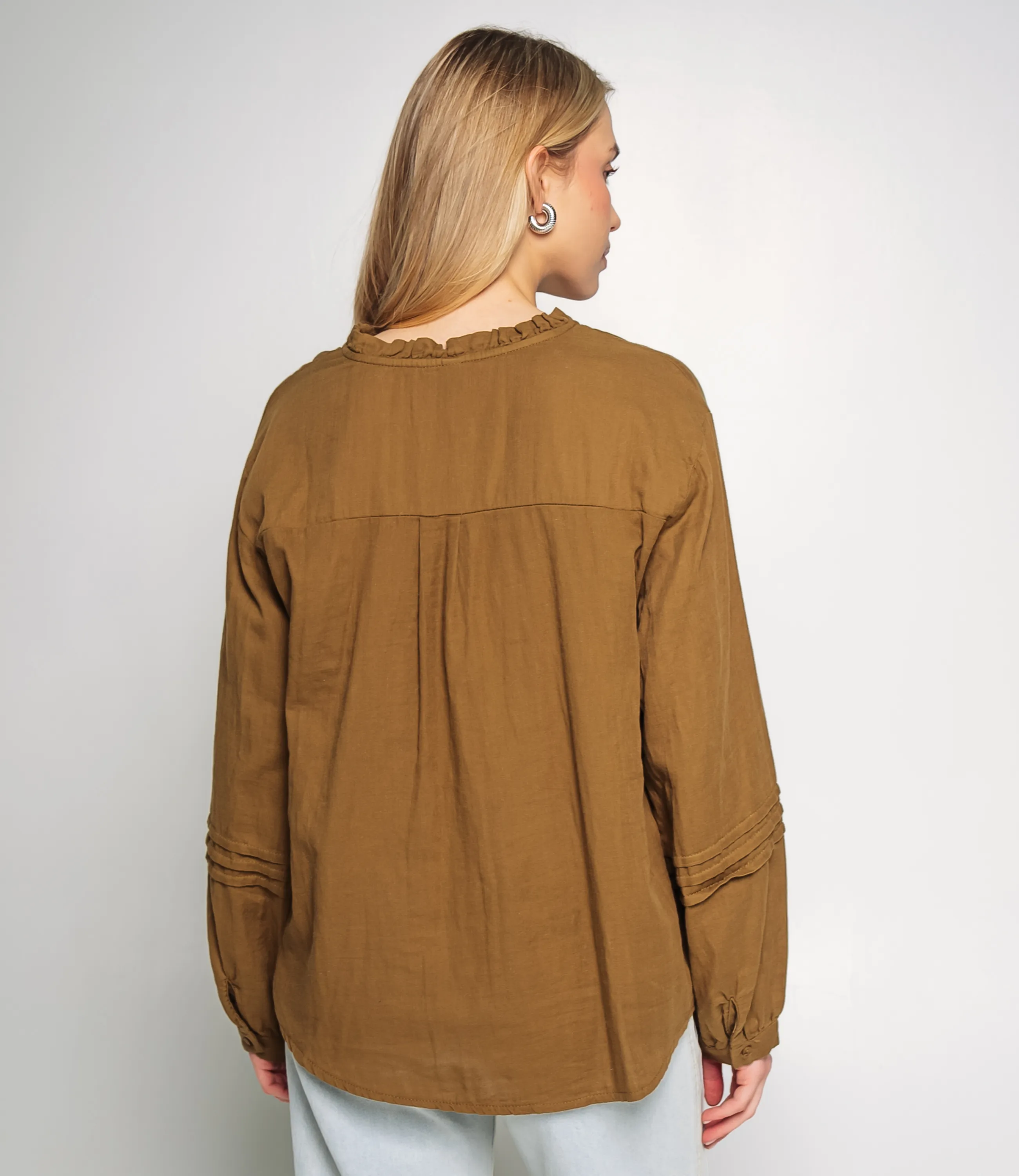 Блуза #КТ0912, хаки - фото 3