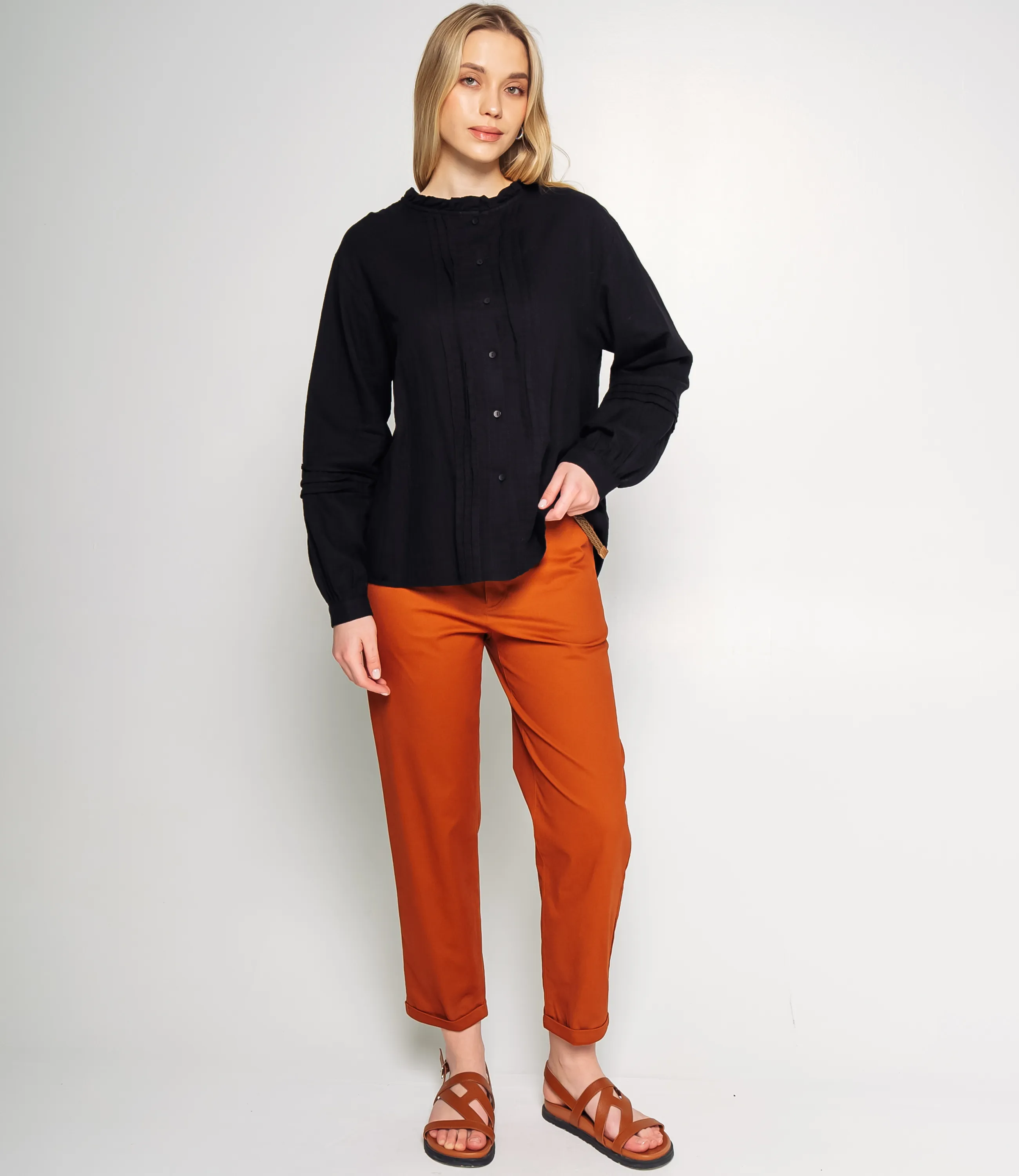 Блуза #КТ0912, чёрный - фото 4