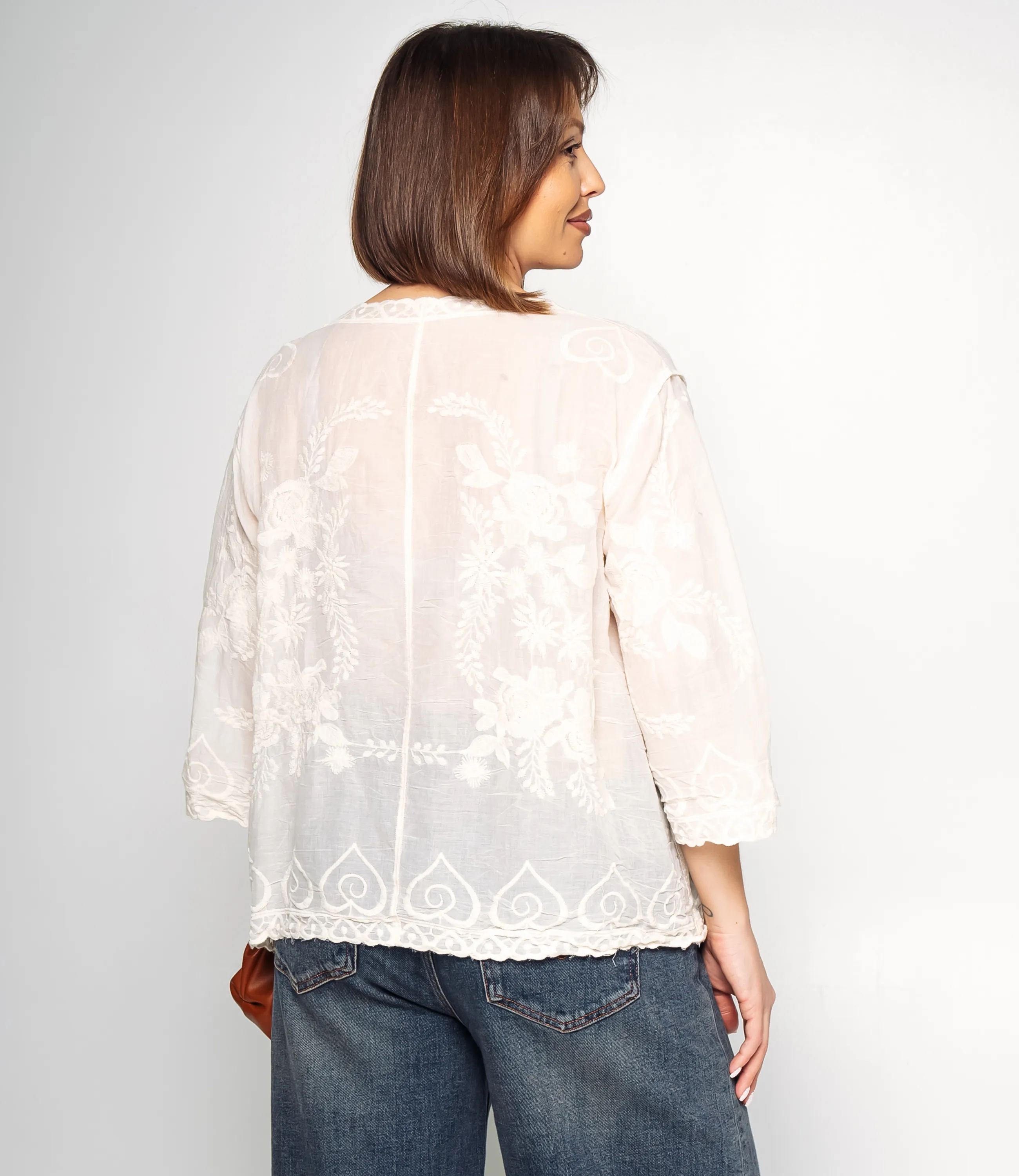 Блуза #КТ34 (5), светло-бежевый  - фото 3