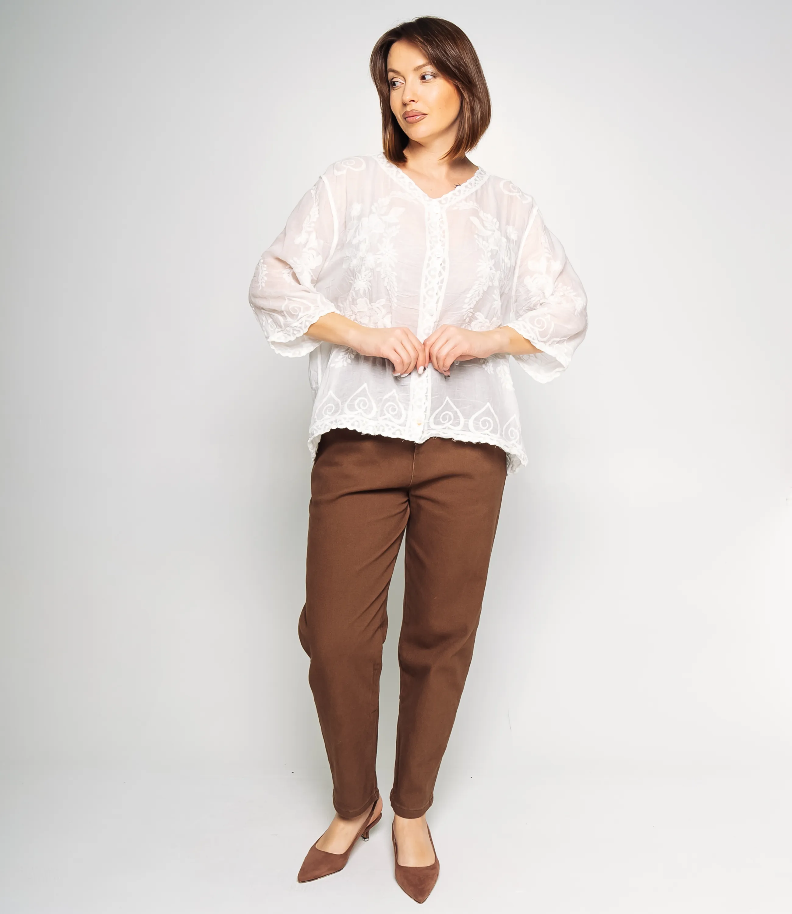 Блуза #КТ34 (5), белый - фото 4