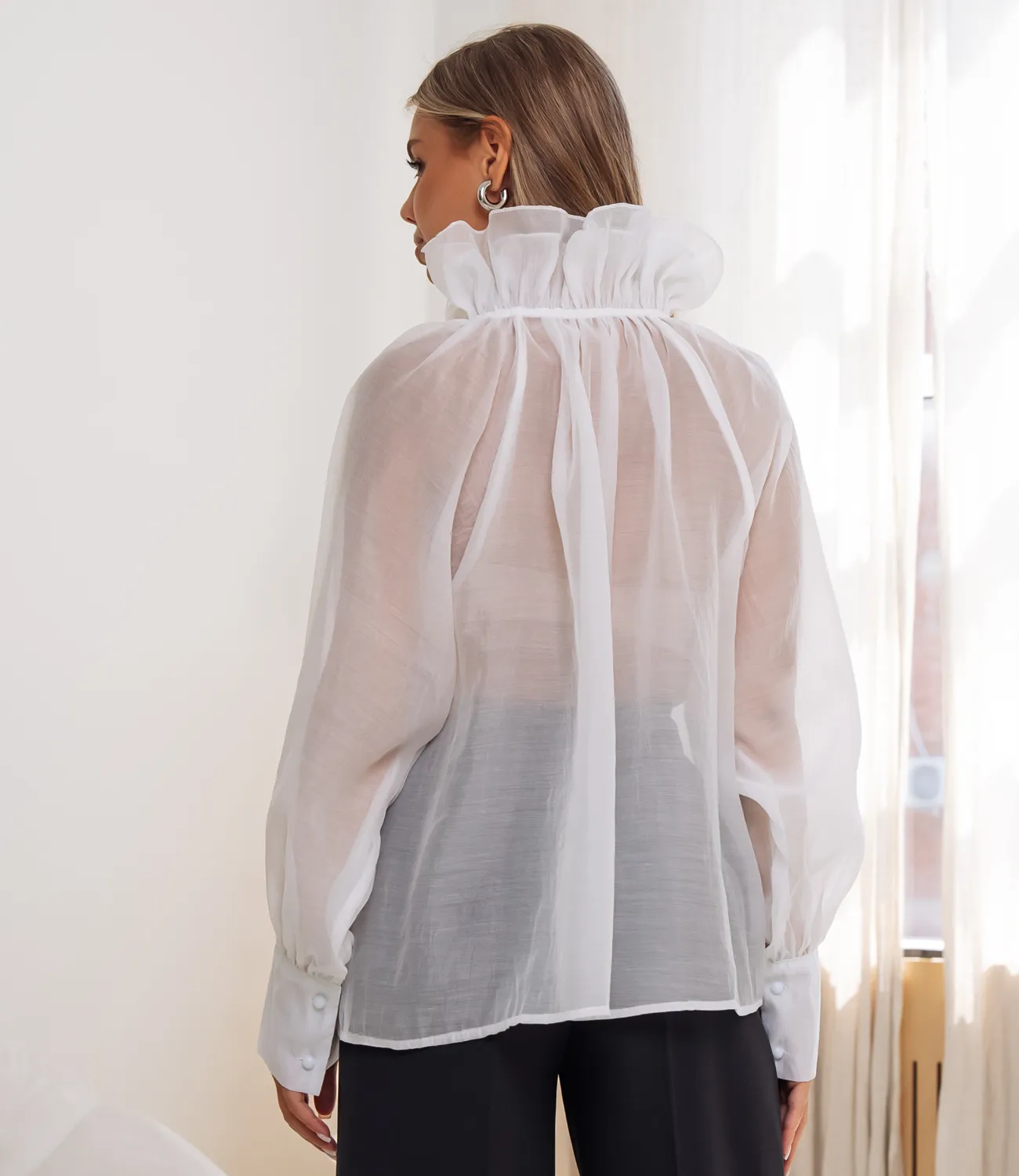 Блуза #КТ674, белый - фото 3