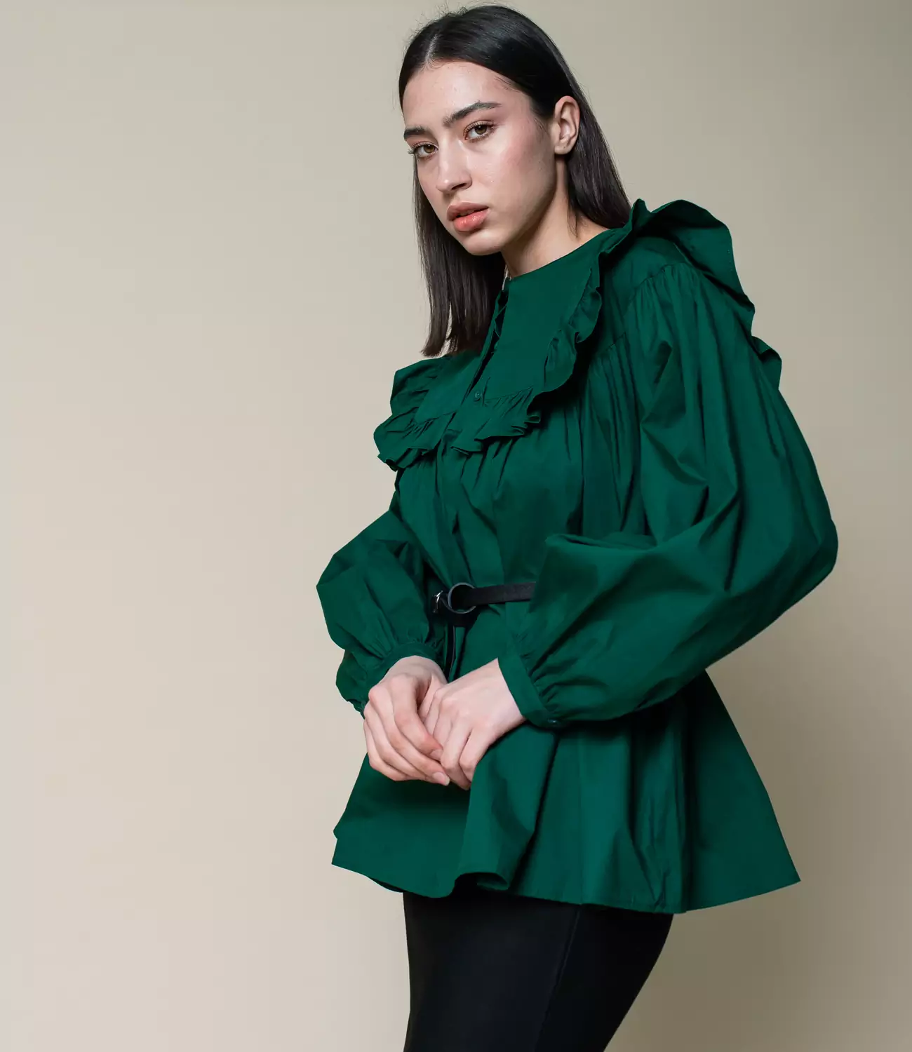 Блузка #КТ33063, зеленый