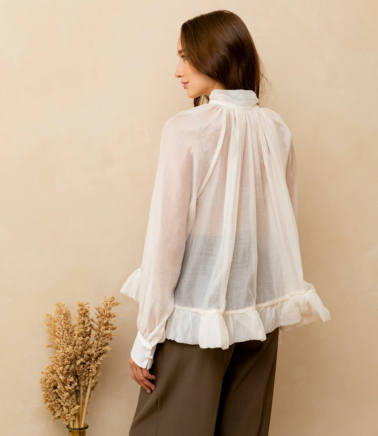 Блуза #КТ673 (1), кремовый - фото 3