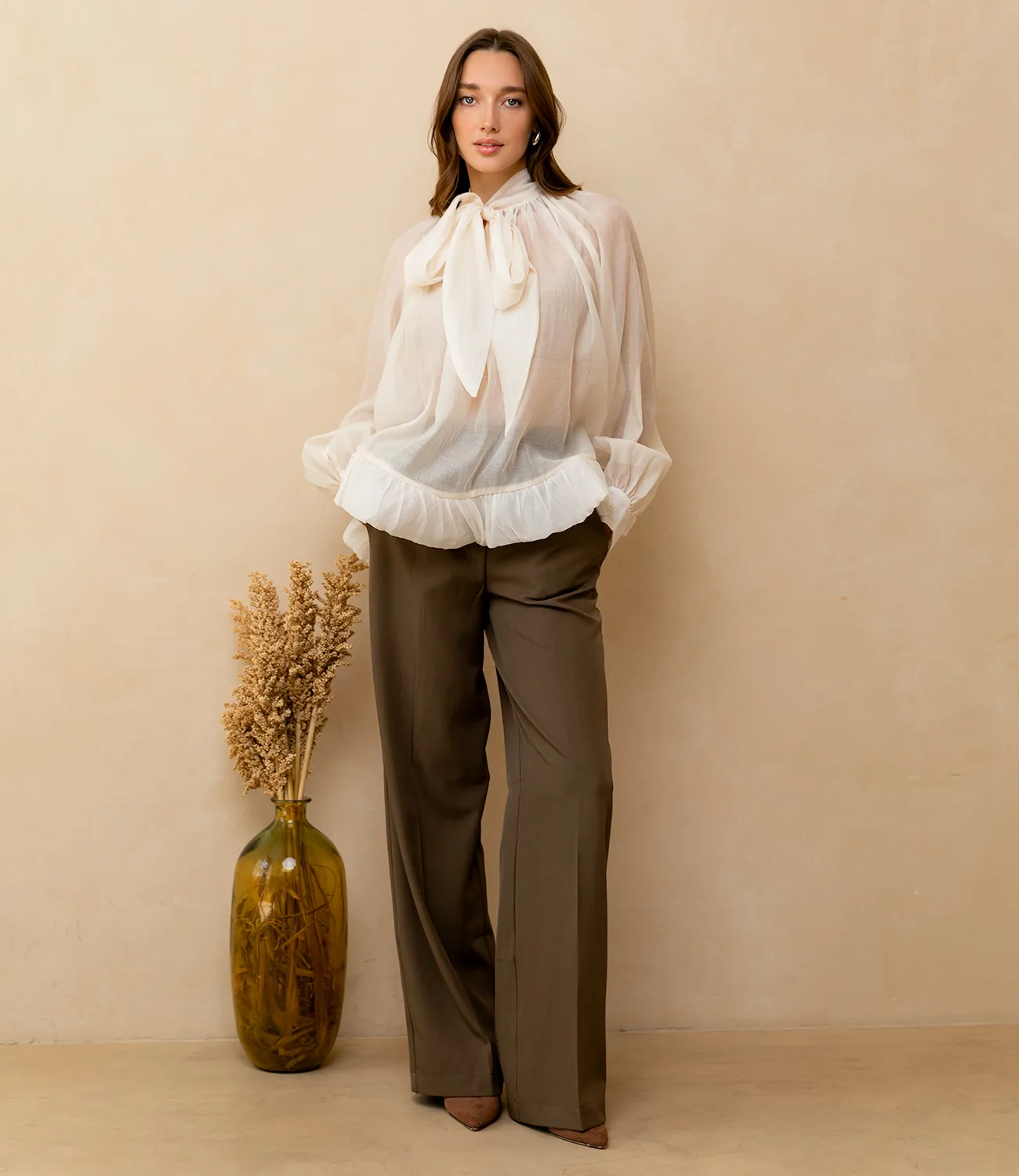 Блуза #КТ673 (1), кремовый - фото 4