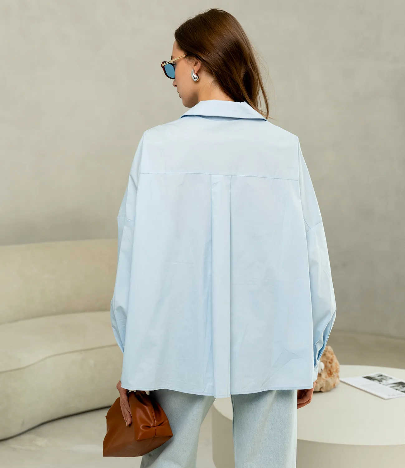 Блуза #КТ6003 (3), голубой - фото 3