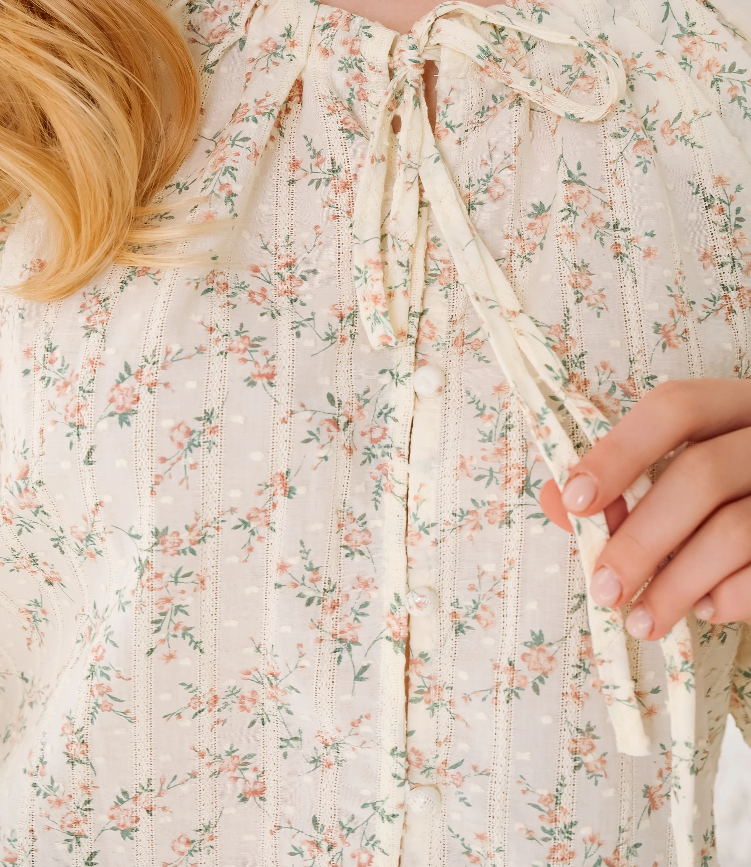 Блуза #КТ197 (1)-2, пудровый, кремовый - фото 5