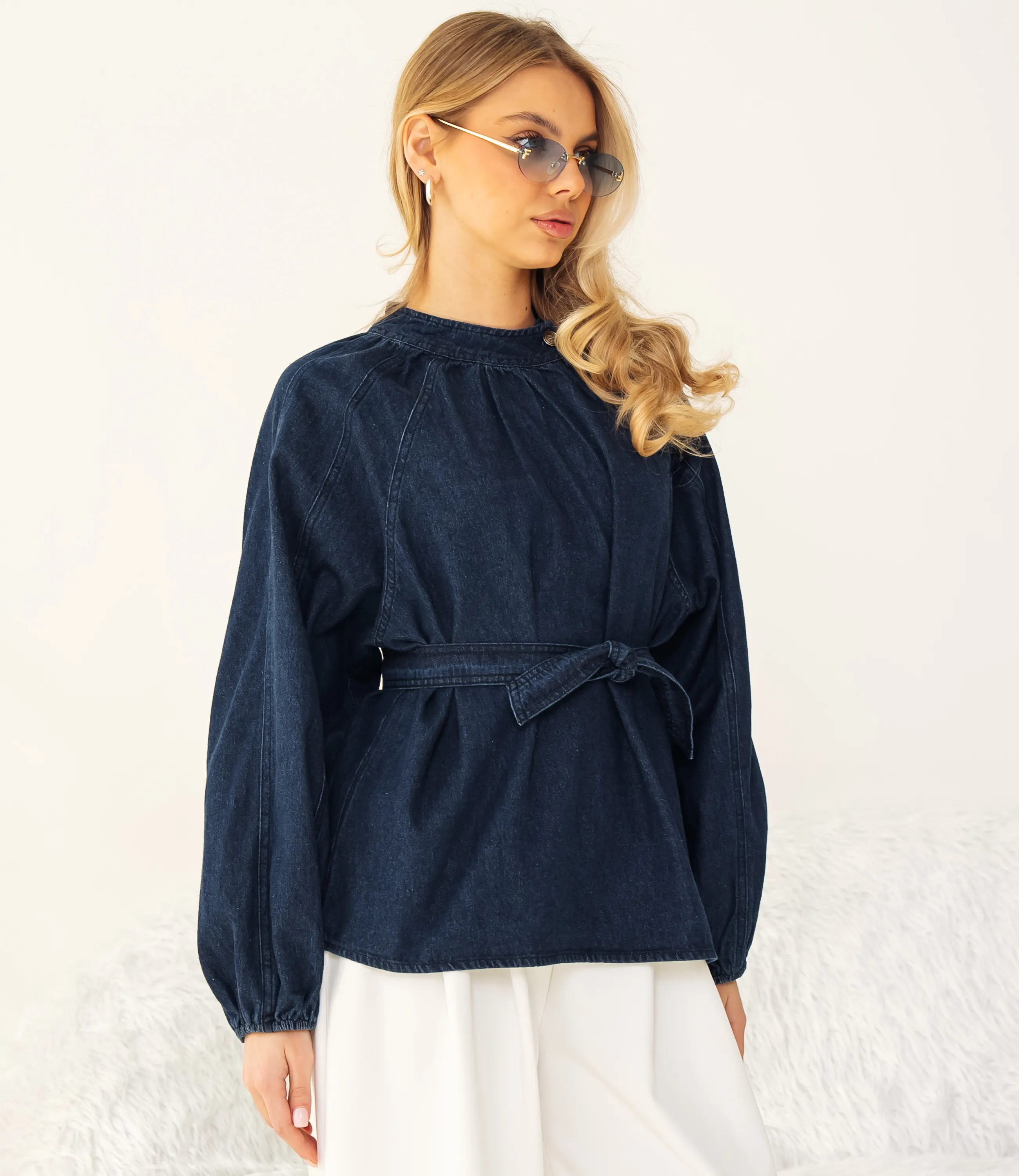 Блуза #КТ80303, синий - фото 2