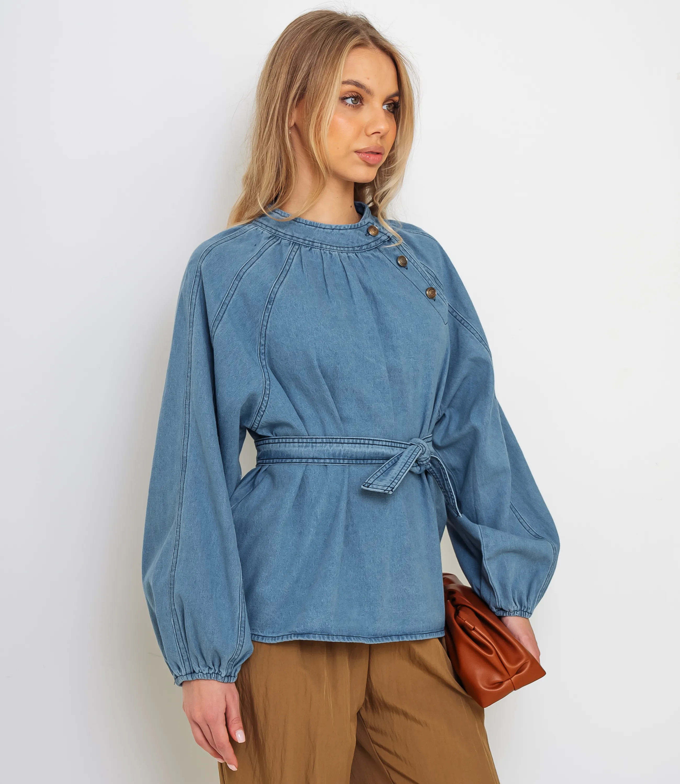 Блуза #КТ80303, голубой - фото 2