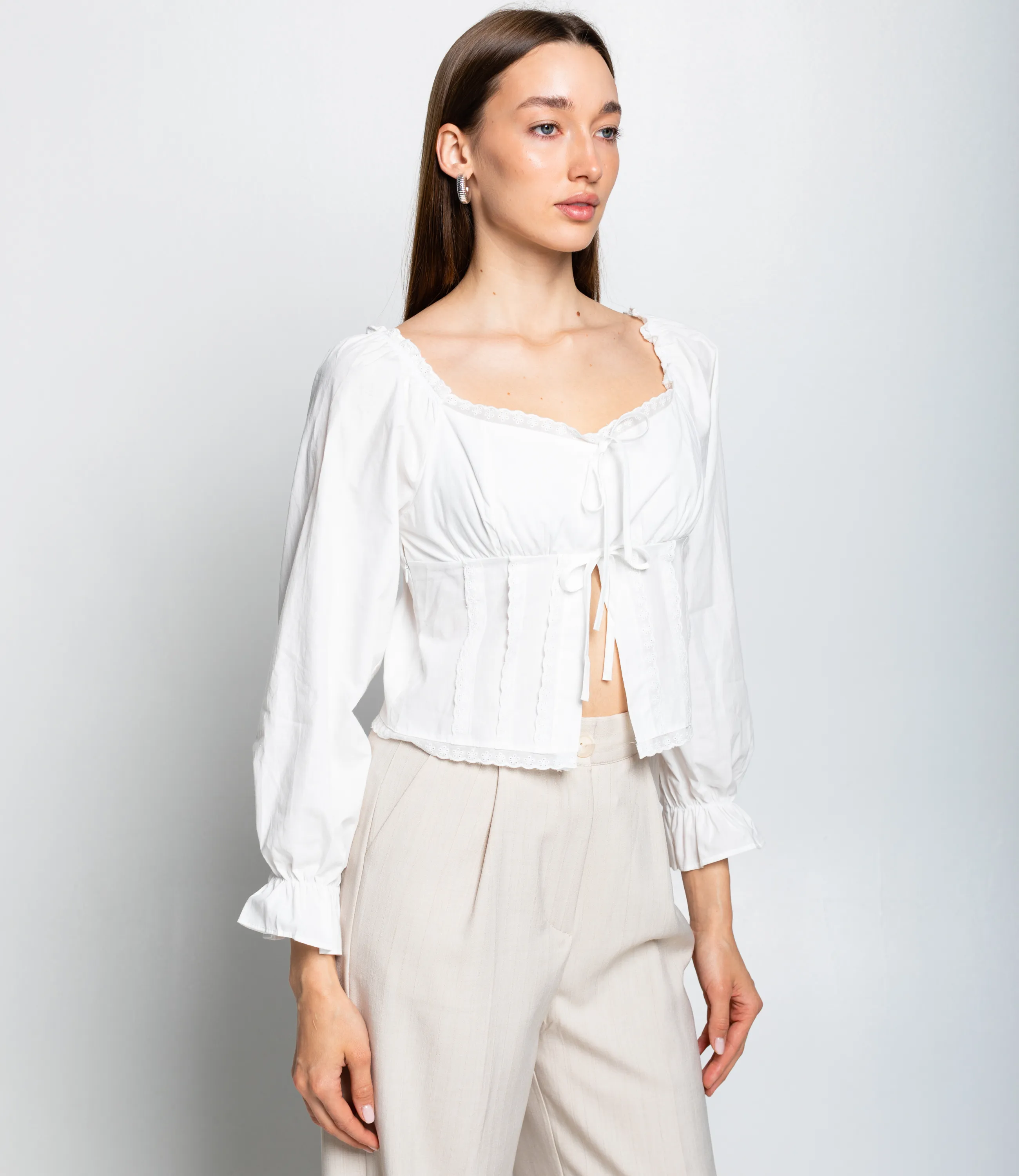 Блуза #КТ8108 (1), белый - фото 2