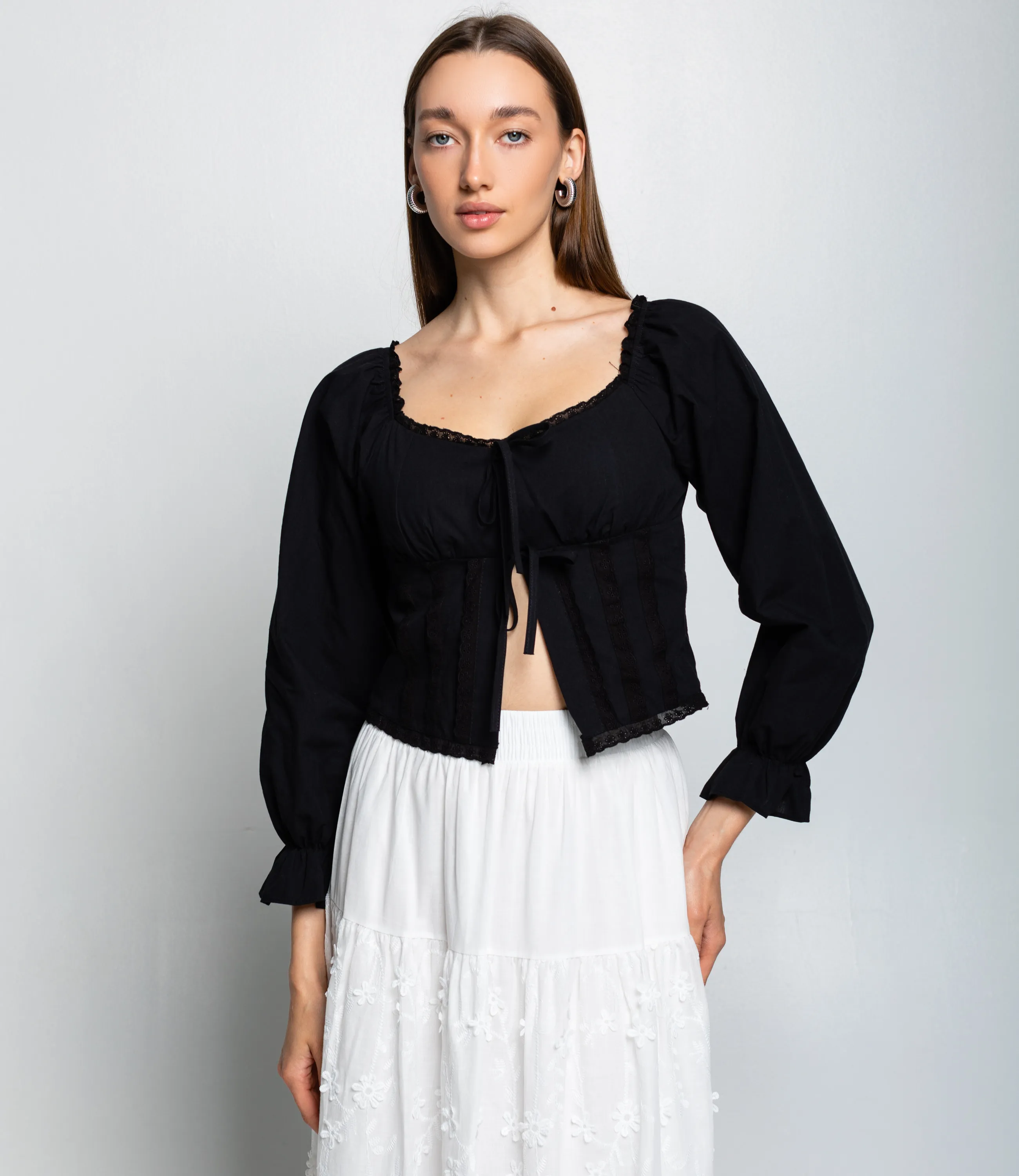 Блуза #КТ8108 (1), чёрный - фото 1