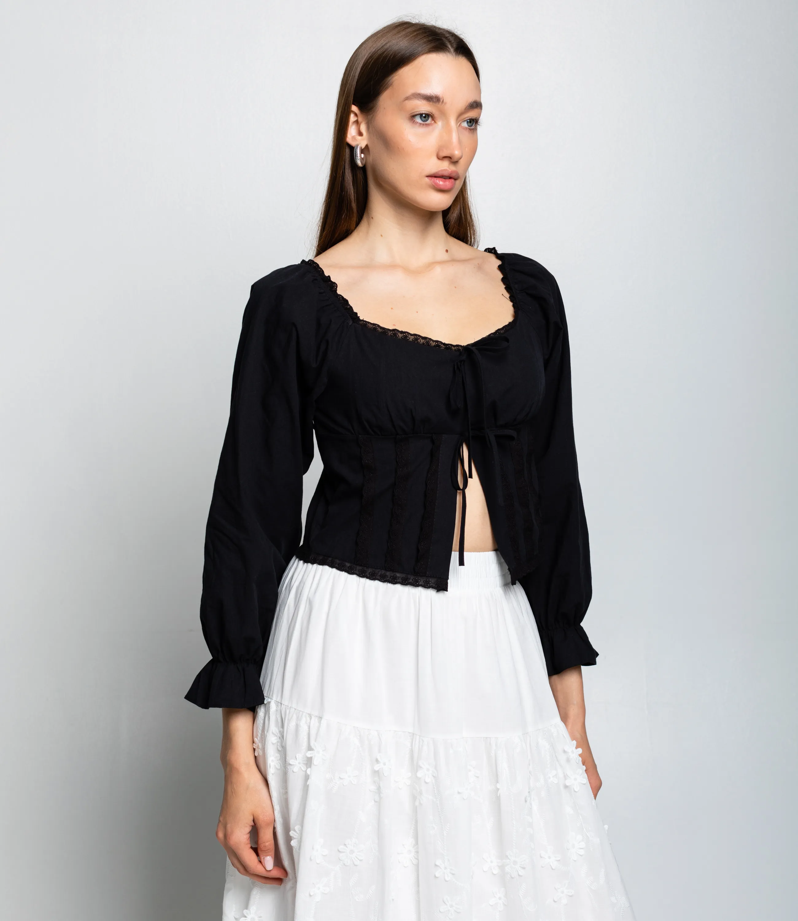 Блуза #КТ8108 (1), чёрный - фото 2