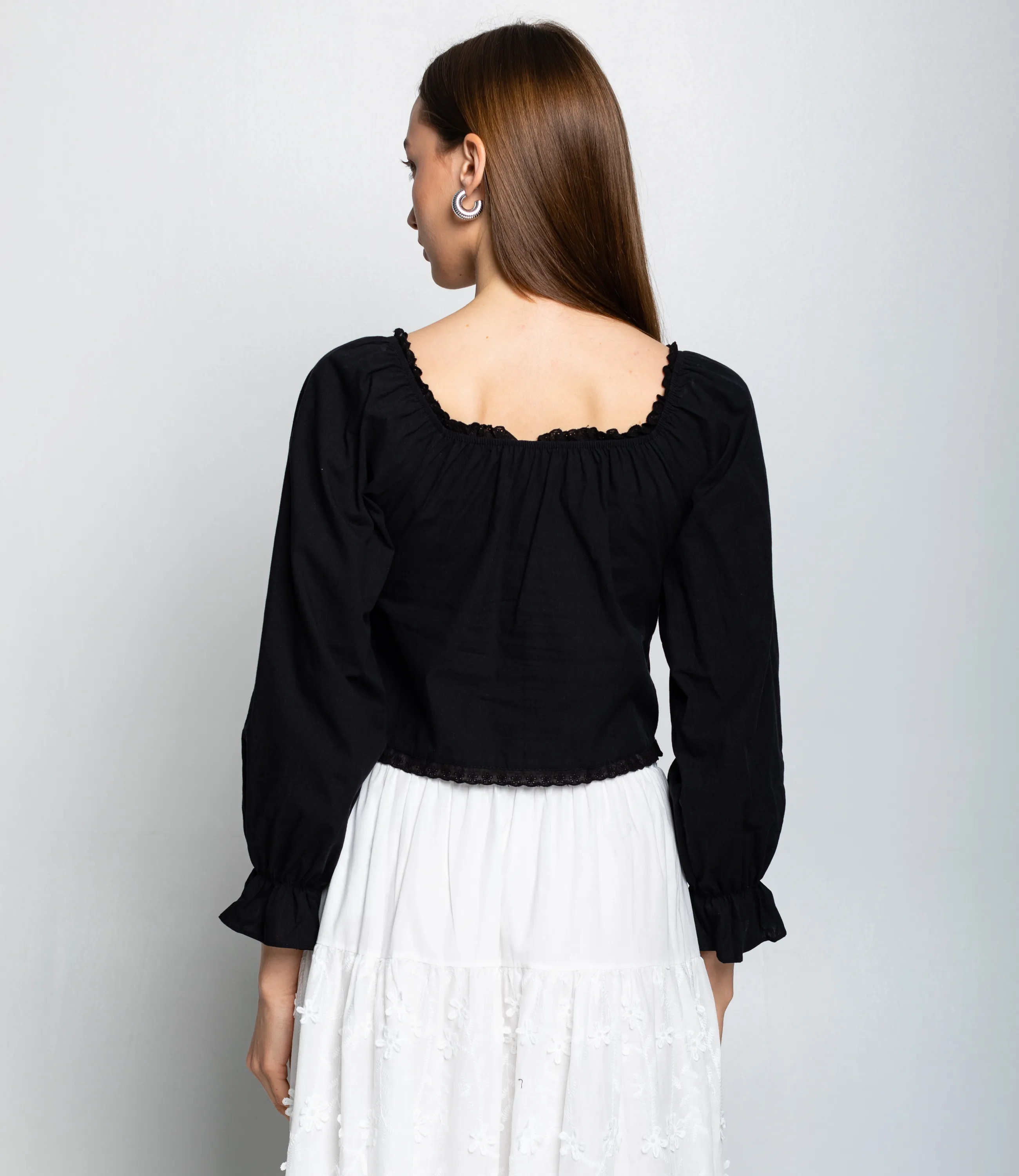 Блуза #КТ8108 (1), чёрный - фото 3