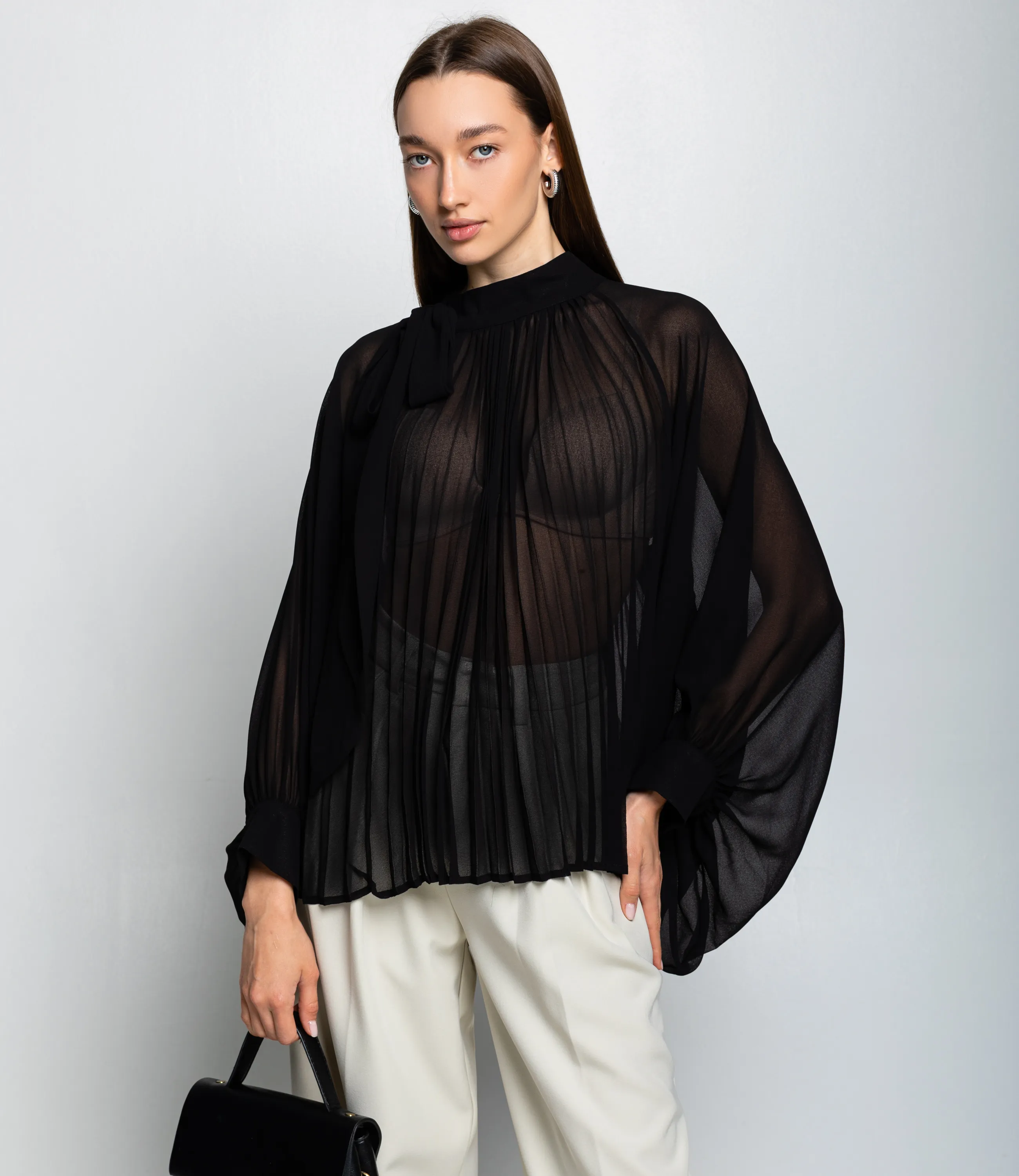 Блуза #КТ855, чёрный - фото 1