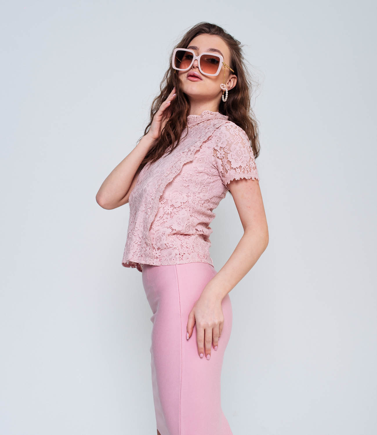 Блузка #КТ811, розовый - фото 3