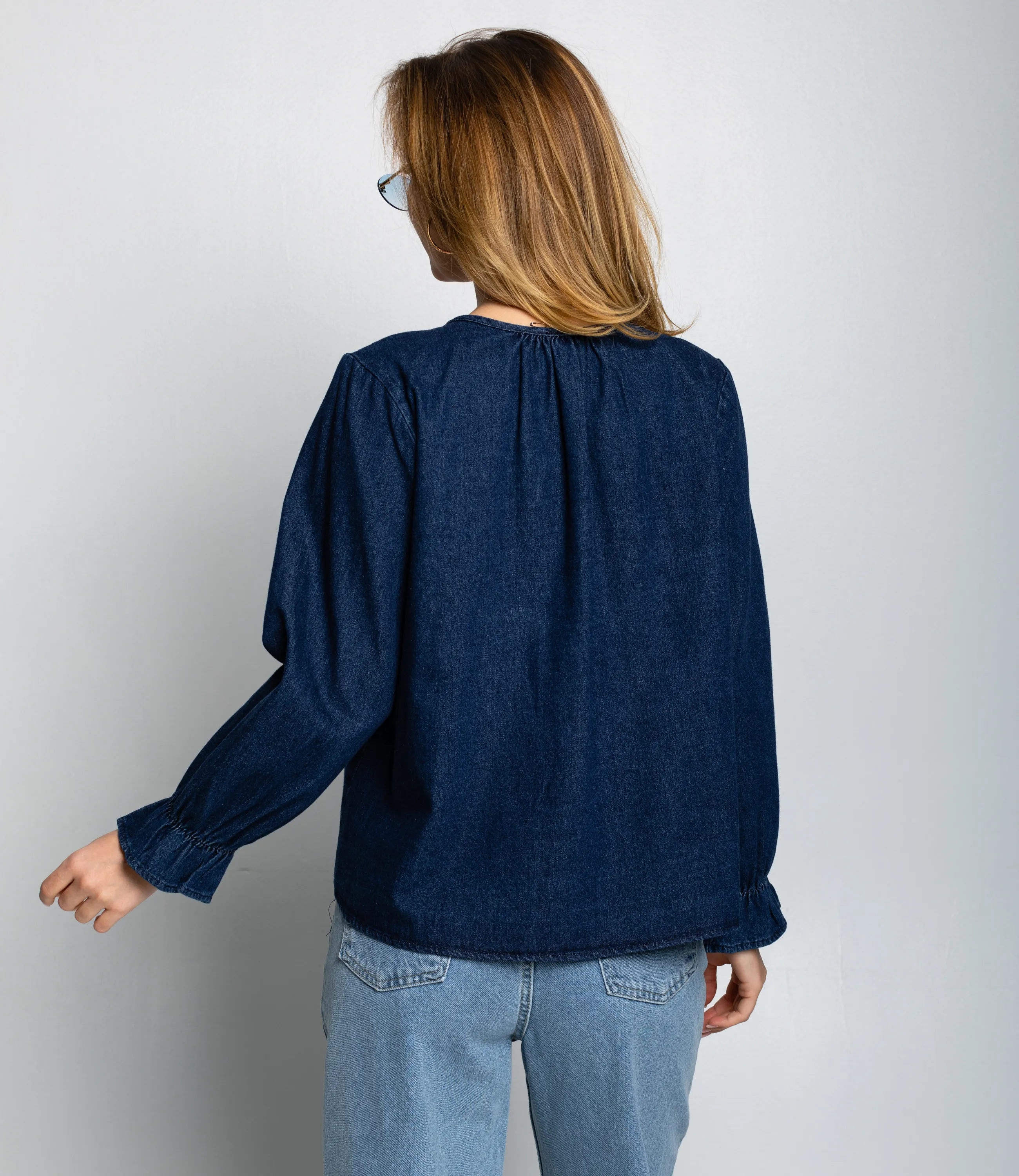 Блуза #КТ73555, синий - фото 3