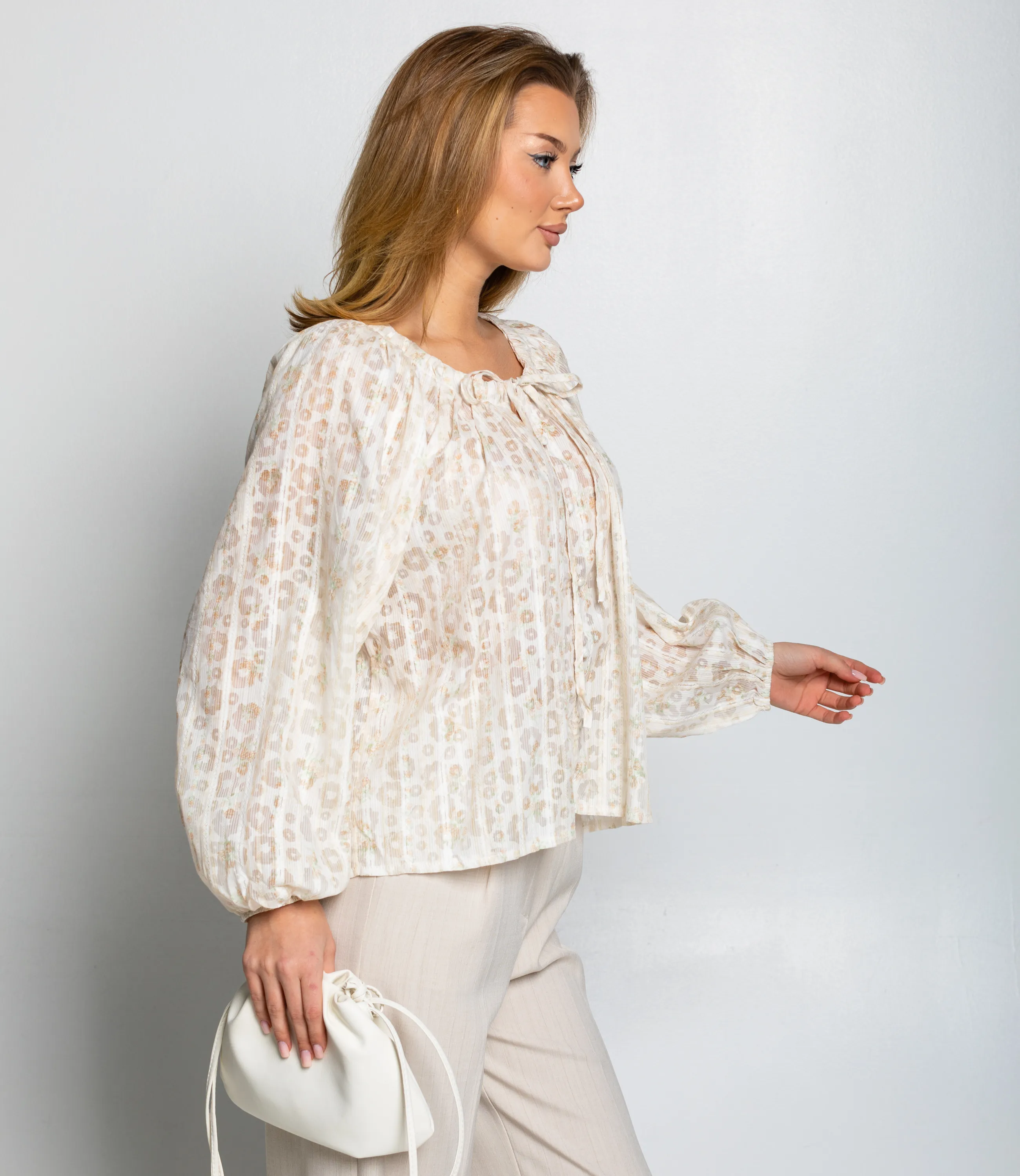 Блуза #КТ197 (1), кремовый - фото 2