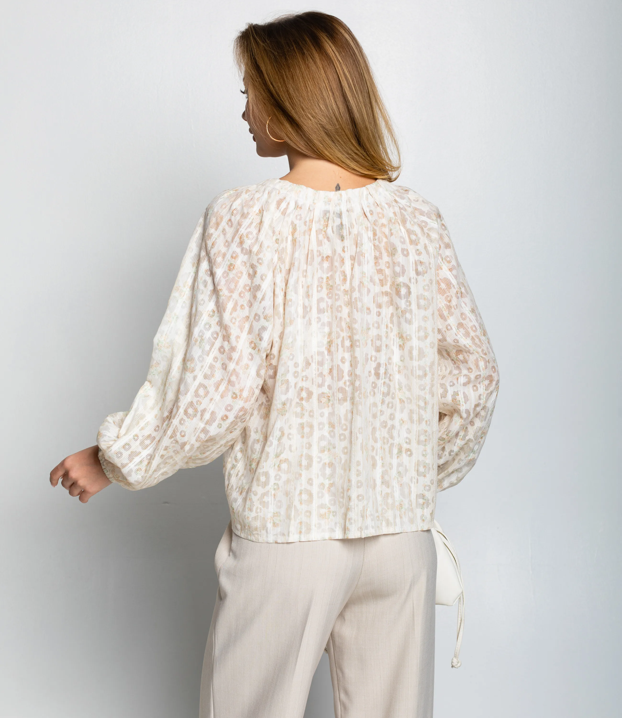 Блуза #КТ197 (1), кремовый - фото 3