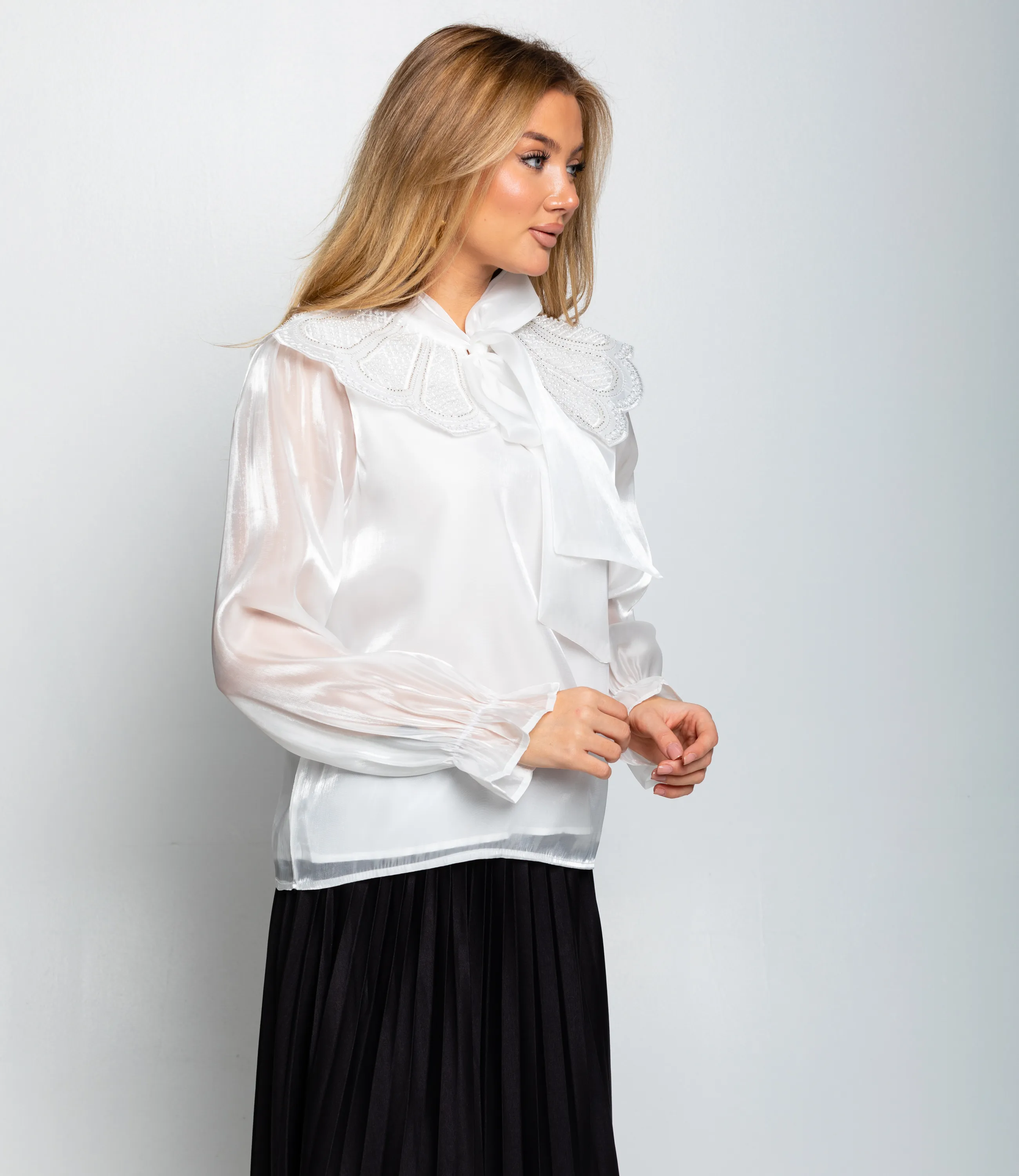 Блуза #КТ971, белый - фото 2