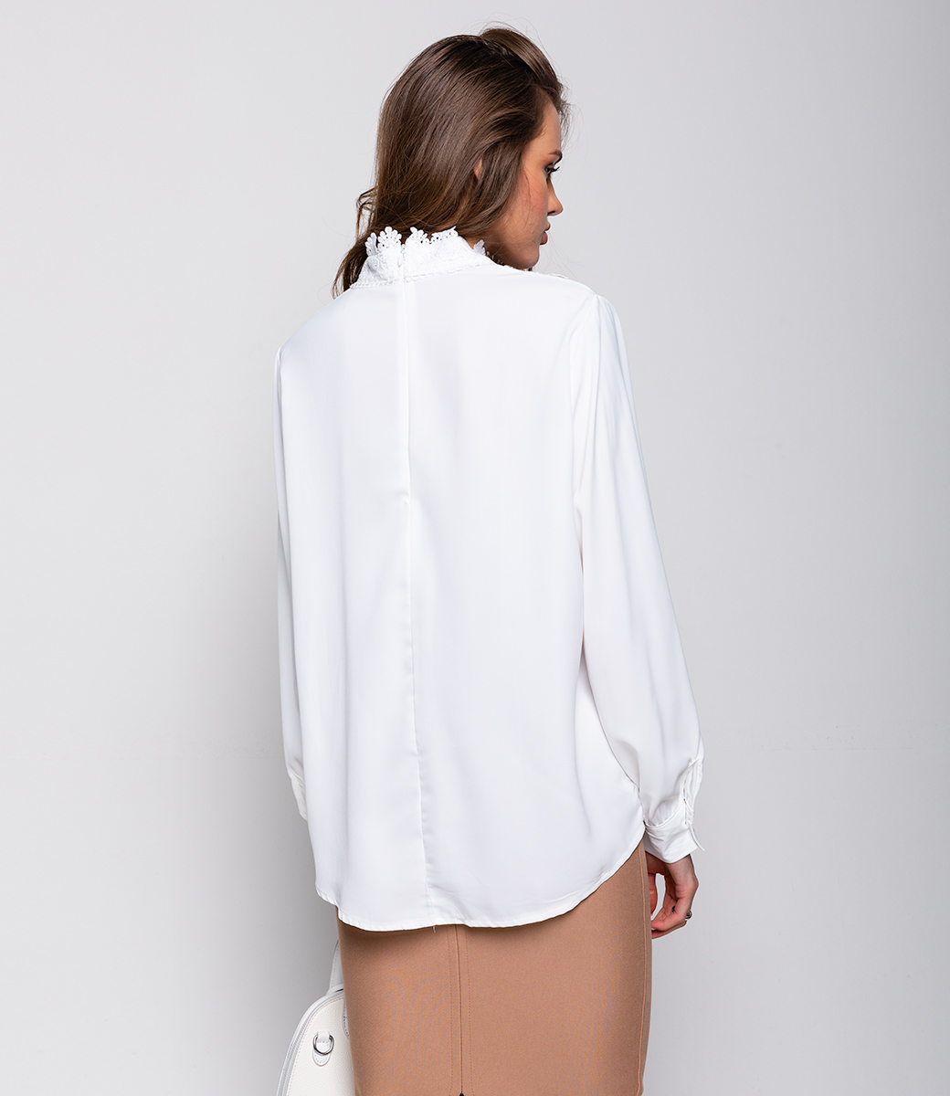Блузка #КТ2462, белый - фото 5